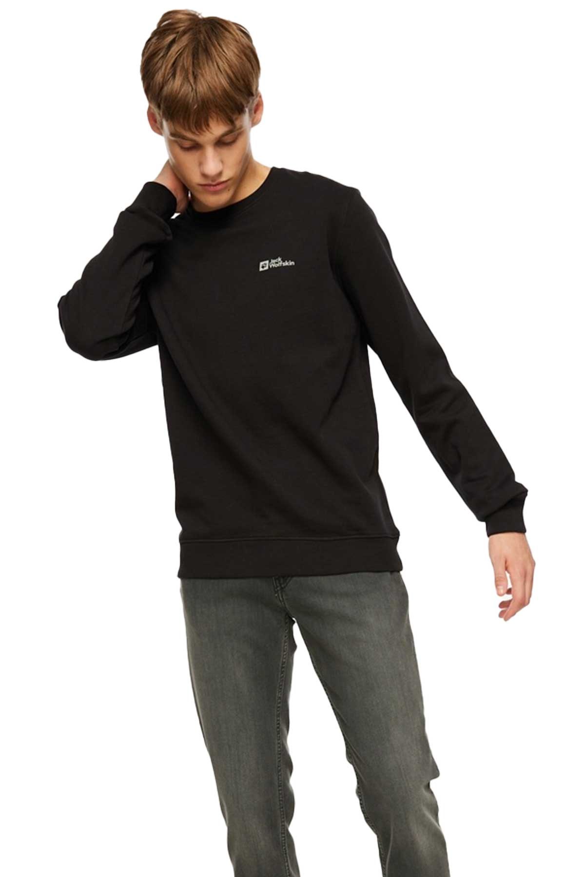 Jack Wolfskin Mark Sweat Erkek Sweatshirt 1000002TR-6000 Siyah