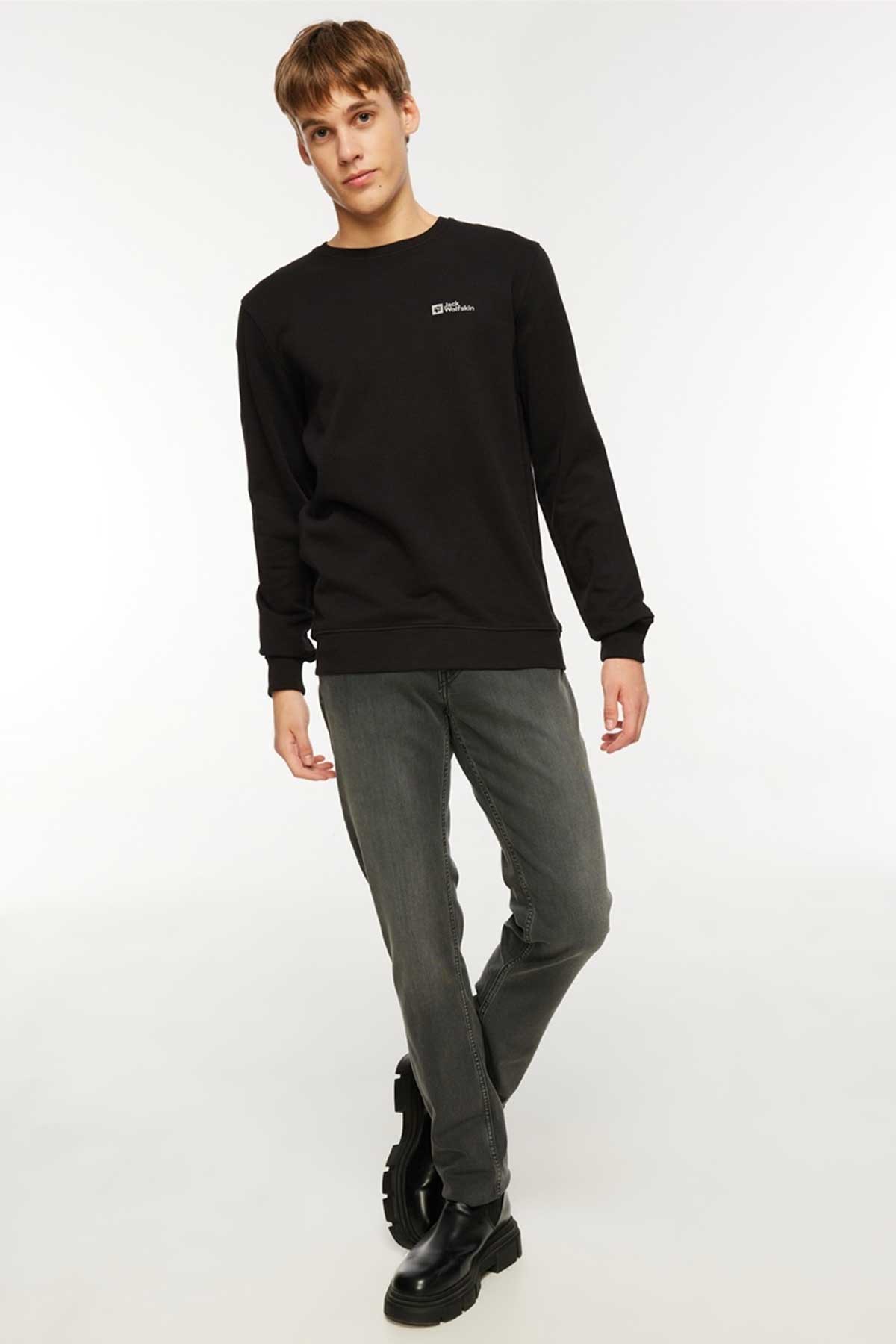 Jack Wolfskin Mark Sweat Erkek Sweatshirt 1000002TR-6000 Siyah
