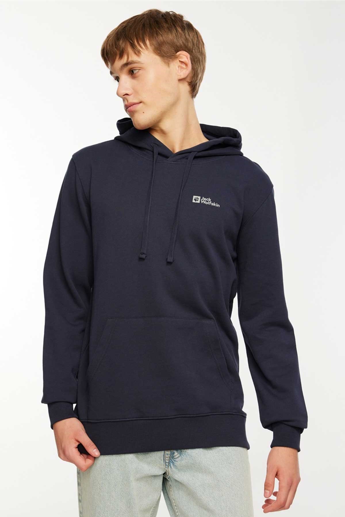 Jack Wolfskin Tommy Hoody Erkek Sweatshirt 1000003TR-1010 Lacivert