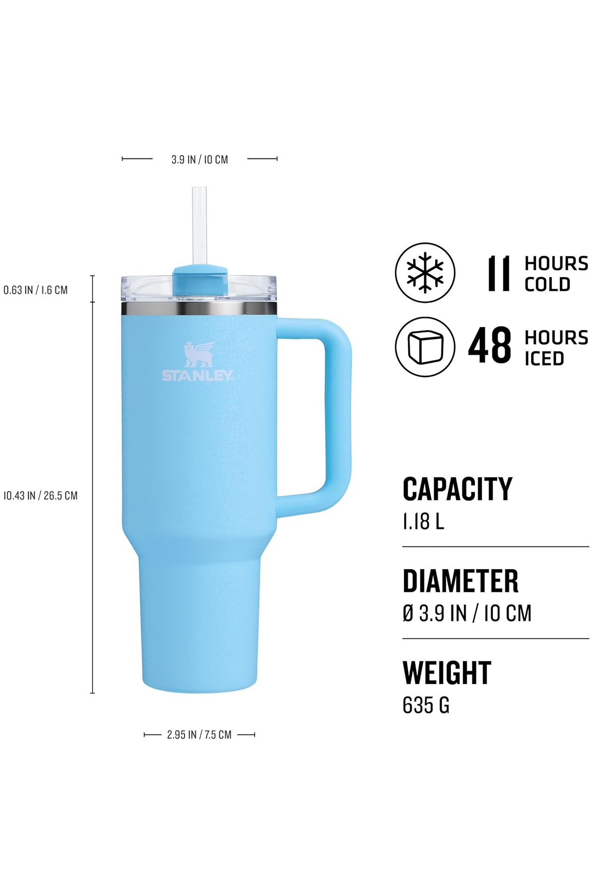 Stanley Quencher Pipetli Termos 1,18 L 10-10825-437 Buz Mavi