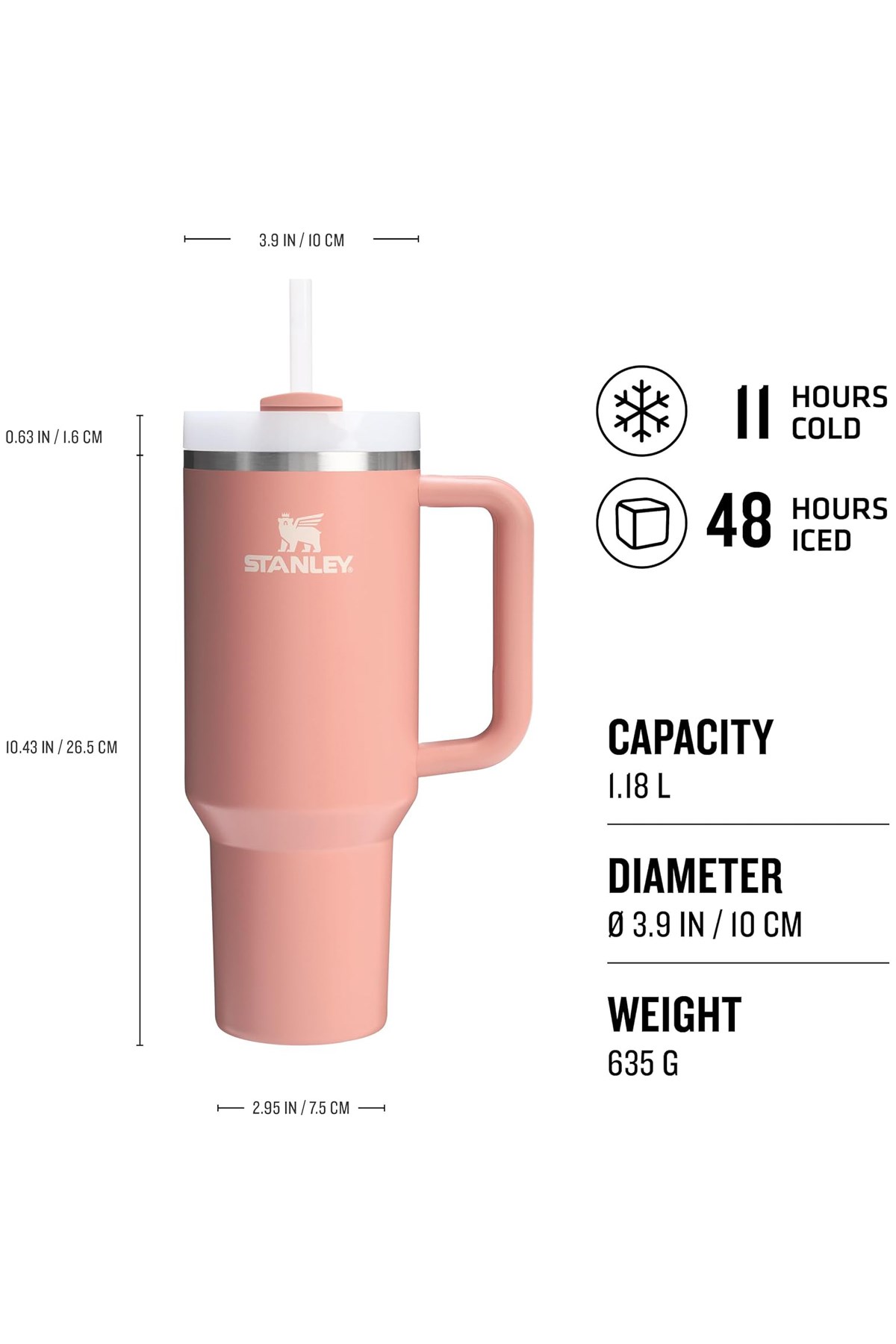 Stanley Quencher Pipetli Termos 1,18 L 10-10825-520 Pembe