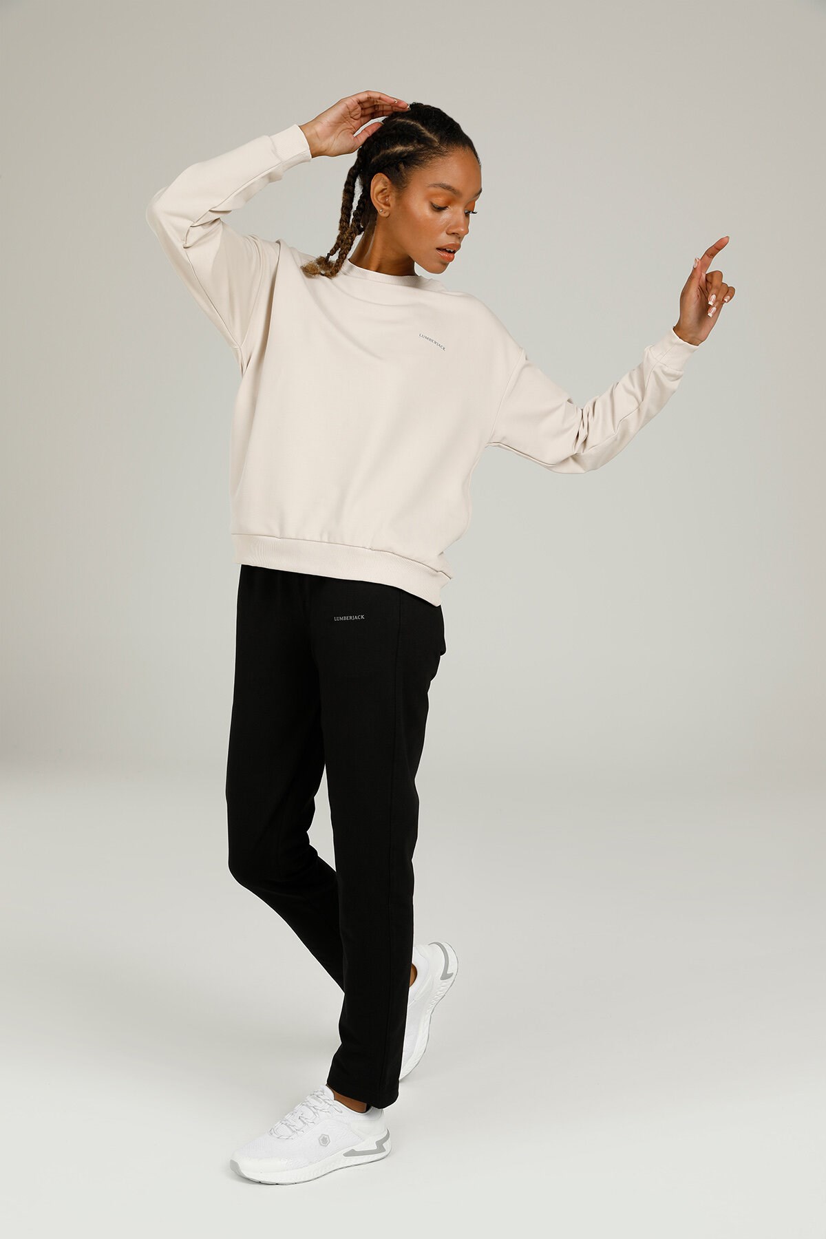 Lumberjack SN79 Basic C  Kadın Sweatshirt 101087114 Ekru