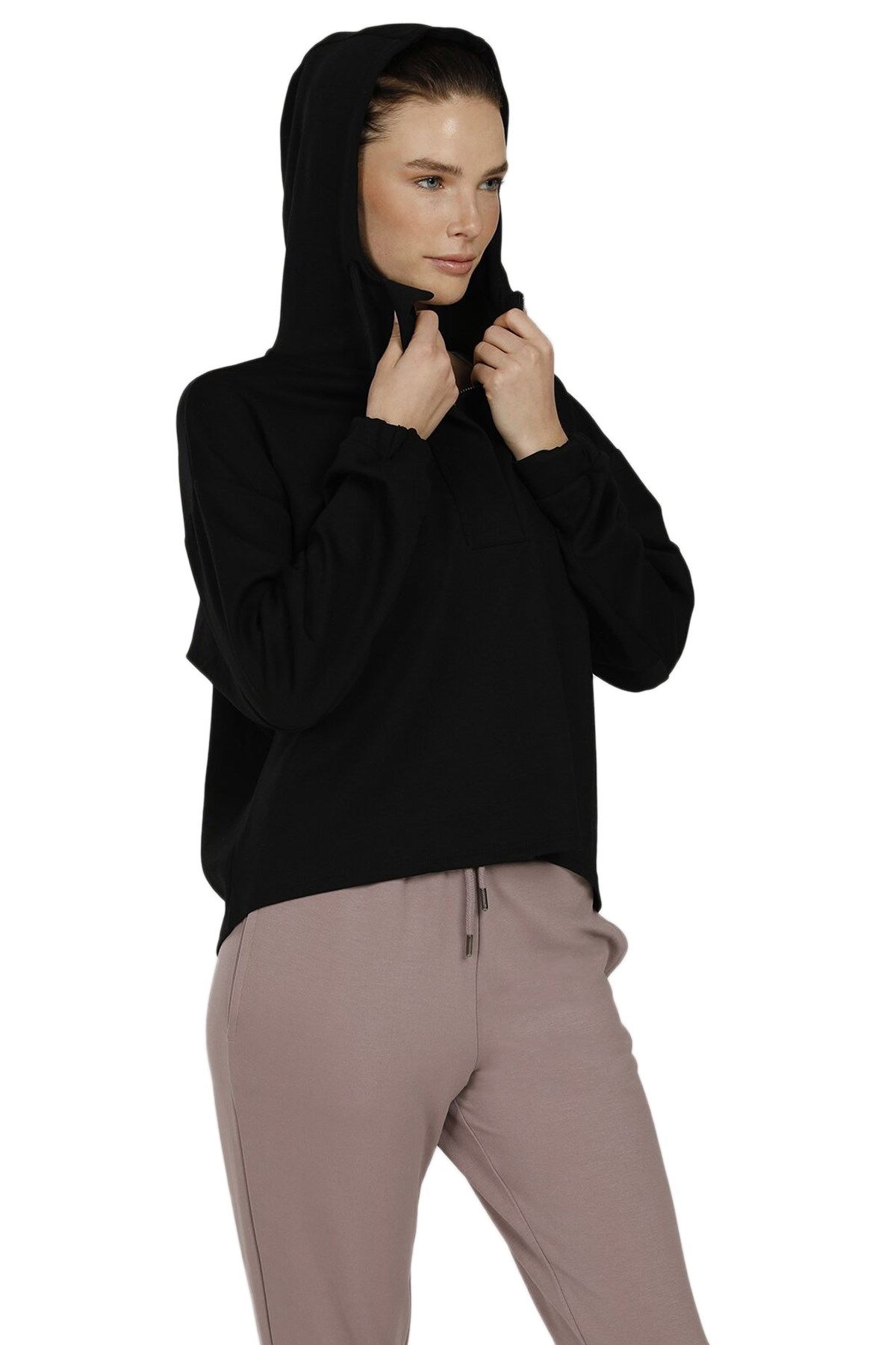 Lumberjack Camila Kadın Yarım Fermuarlı Sweatshirt 101095818 Siyah
