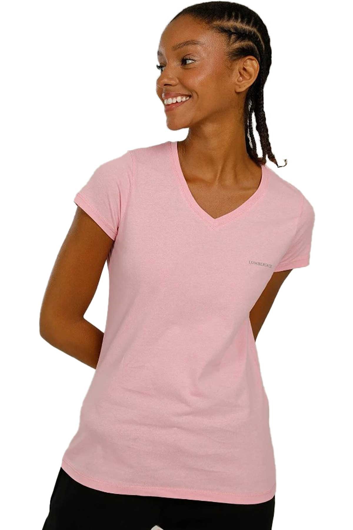 Lumberjack W-Ct132 Kadın Tişört 101350691 Pembe