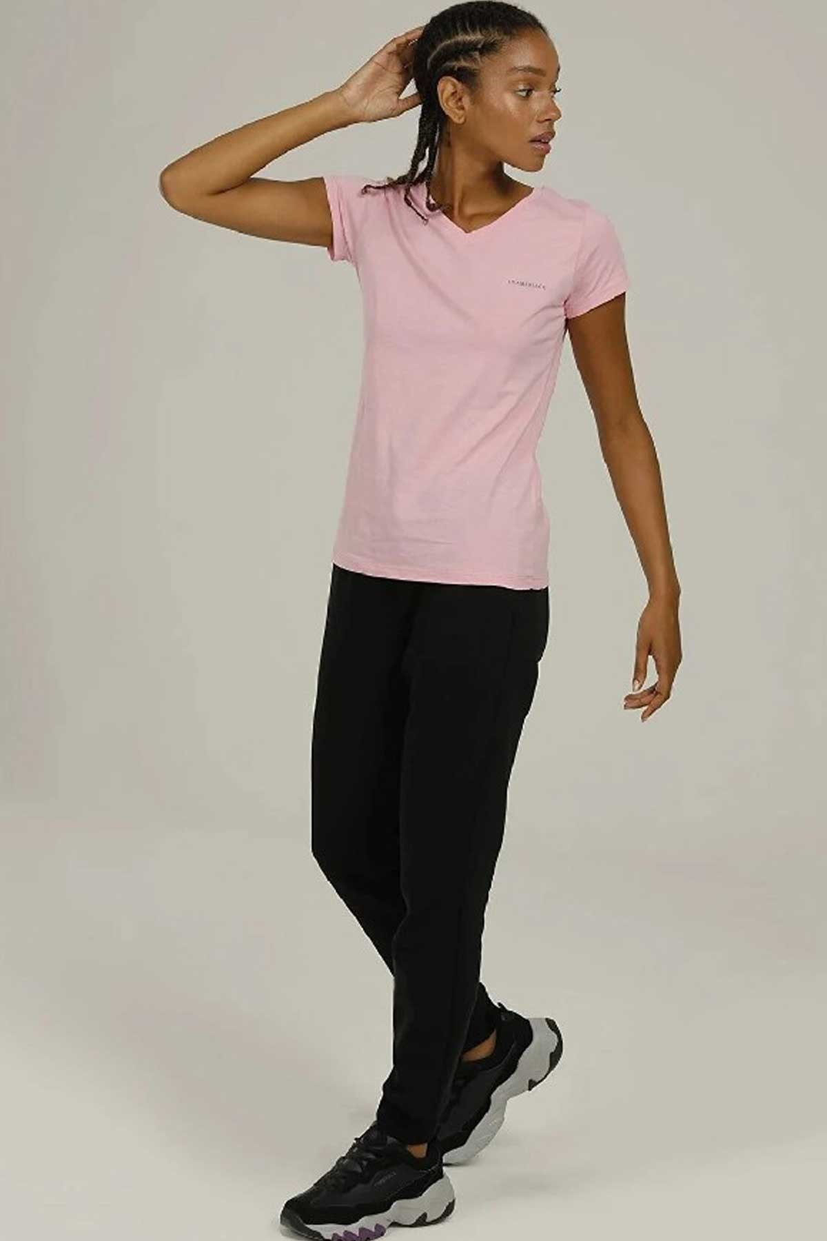 Lumberjack W-Ct132 Kadın Tişört 101350691 Pembe