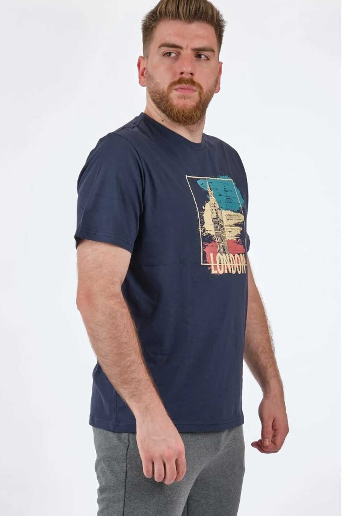 Lumberjack London 11Otbl26 Erkek Tişört 101358989 Lacivert