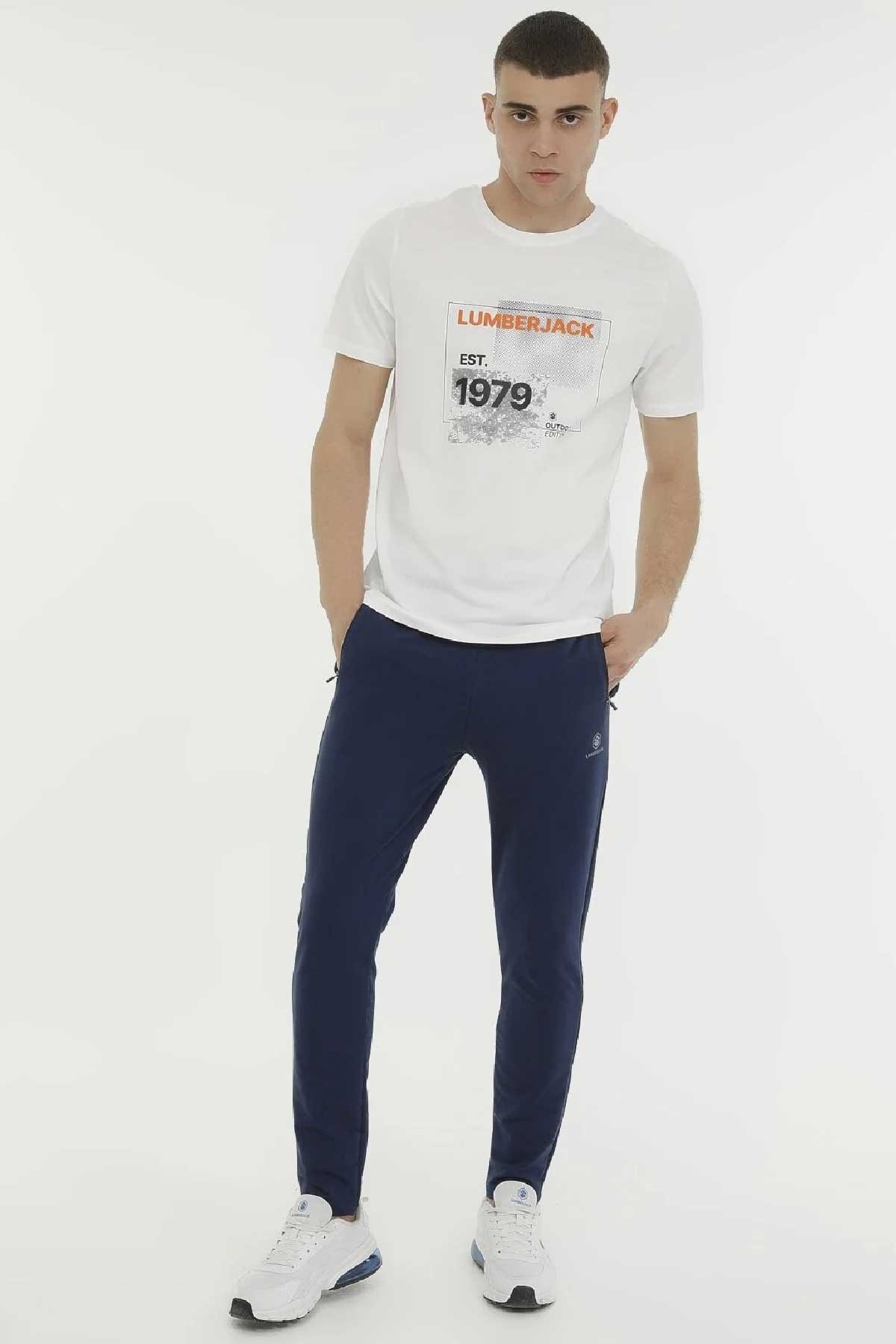 Lumberjack Dima Logo 11Ct1031 Erkek Tişört 101364255 Beyaz