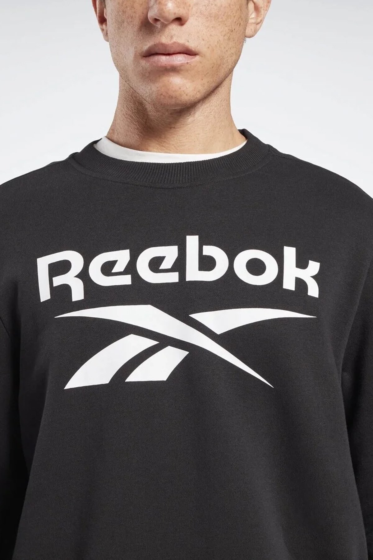 Reebok RI Flc Big Logo Cre Erkek Sweatshirt 101473871 Siyah