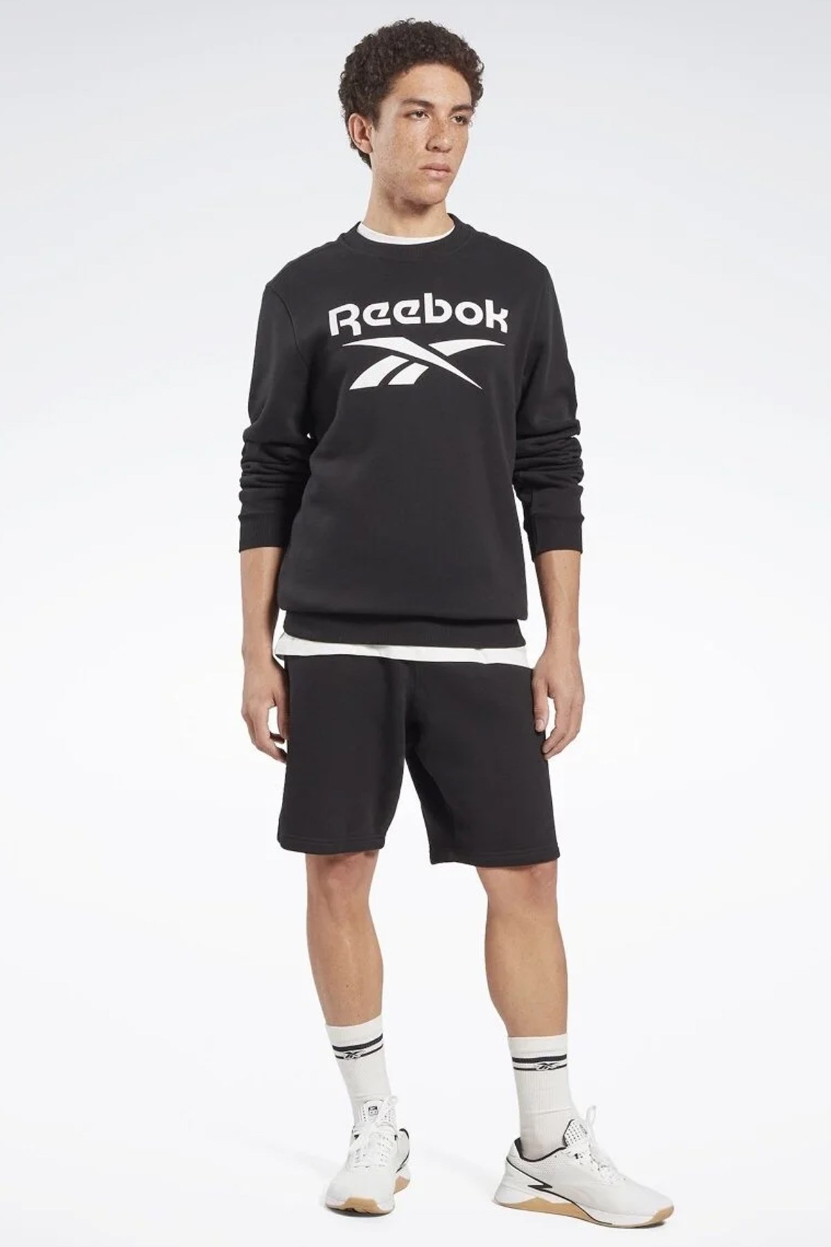Reebok RI Flc Big Logo Cre Erkek Sweatshirt 101473871 Siyah