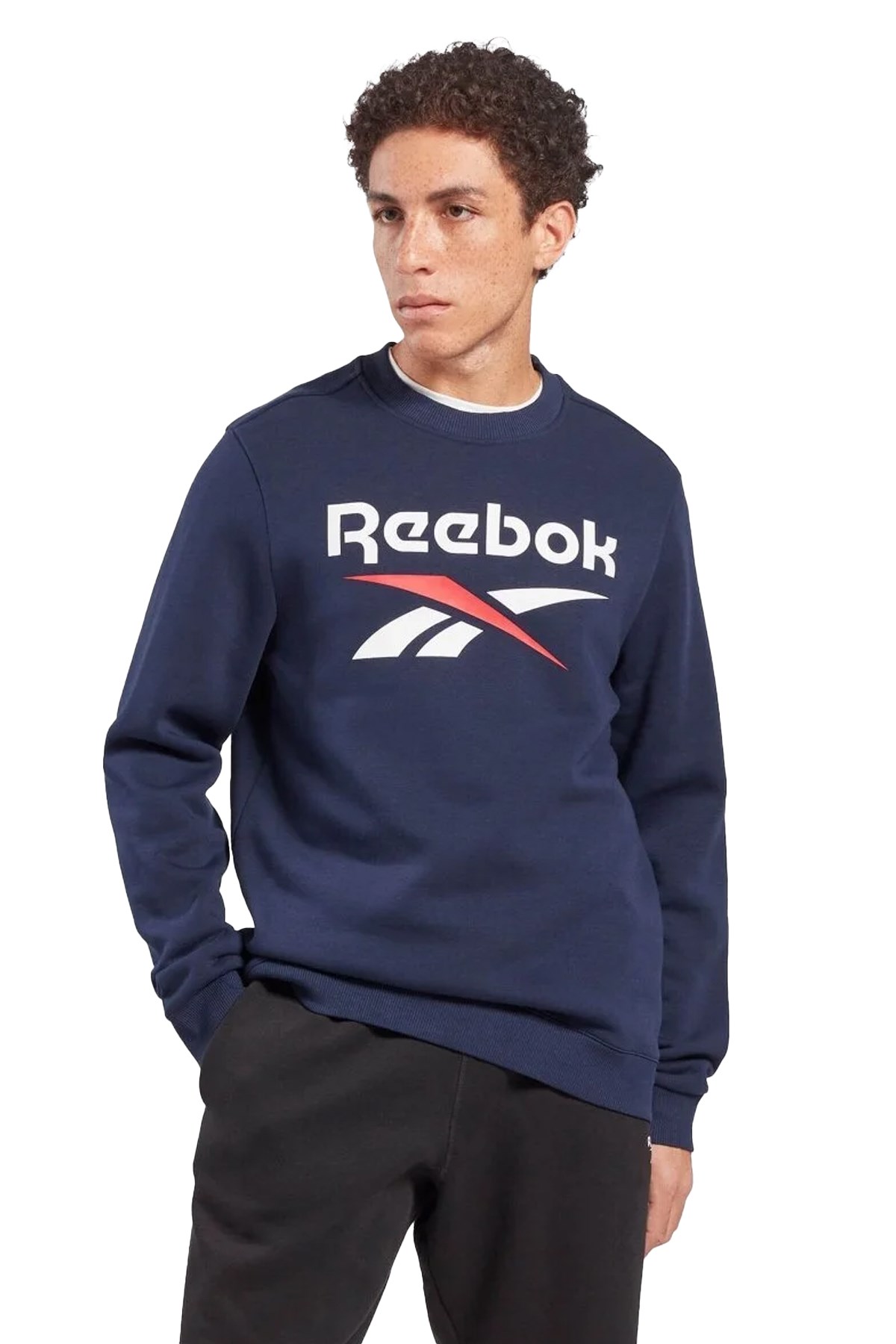 Reebok RI Flc Big Logo Cre Erkek Sweatshirt 101473883 Lacivert