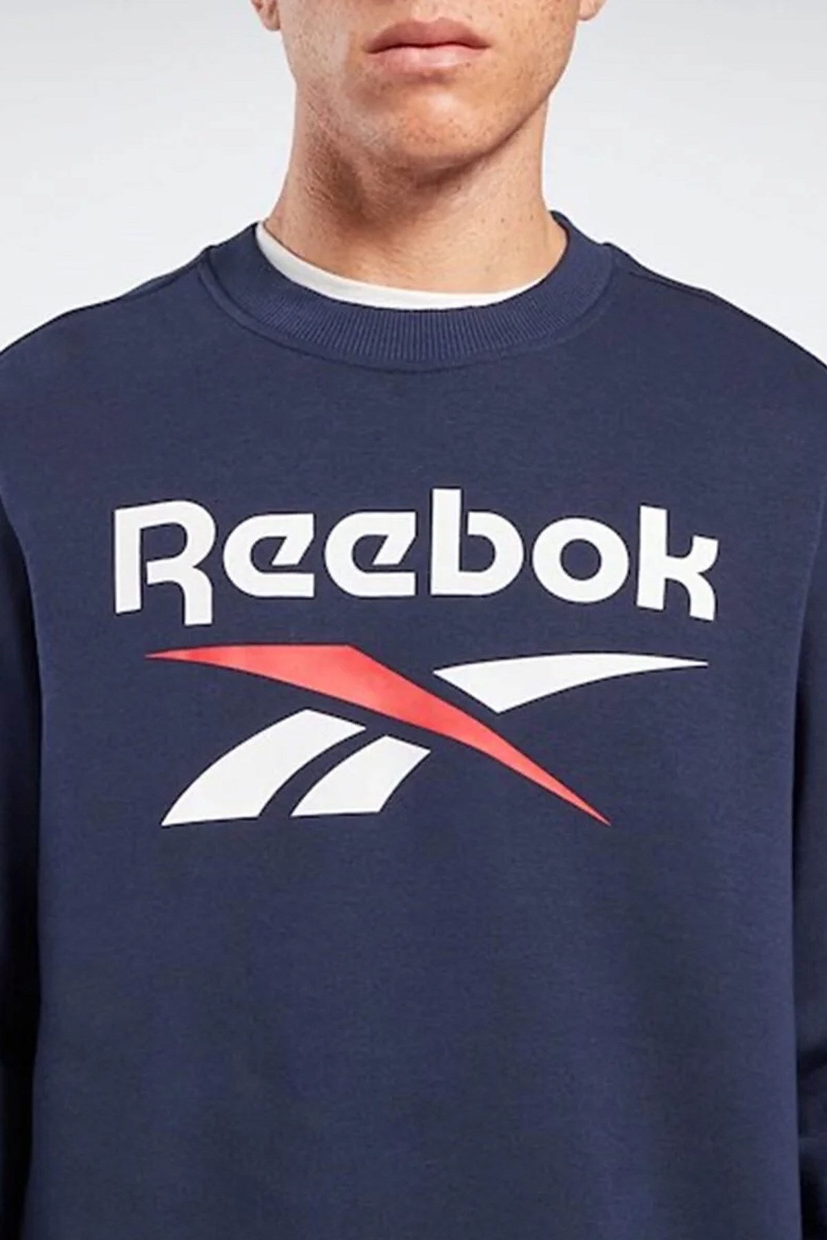 Reebok RI Flc Big Logo Cre Erkek Sweatshirt 101473883 Lacivert