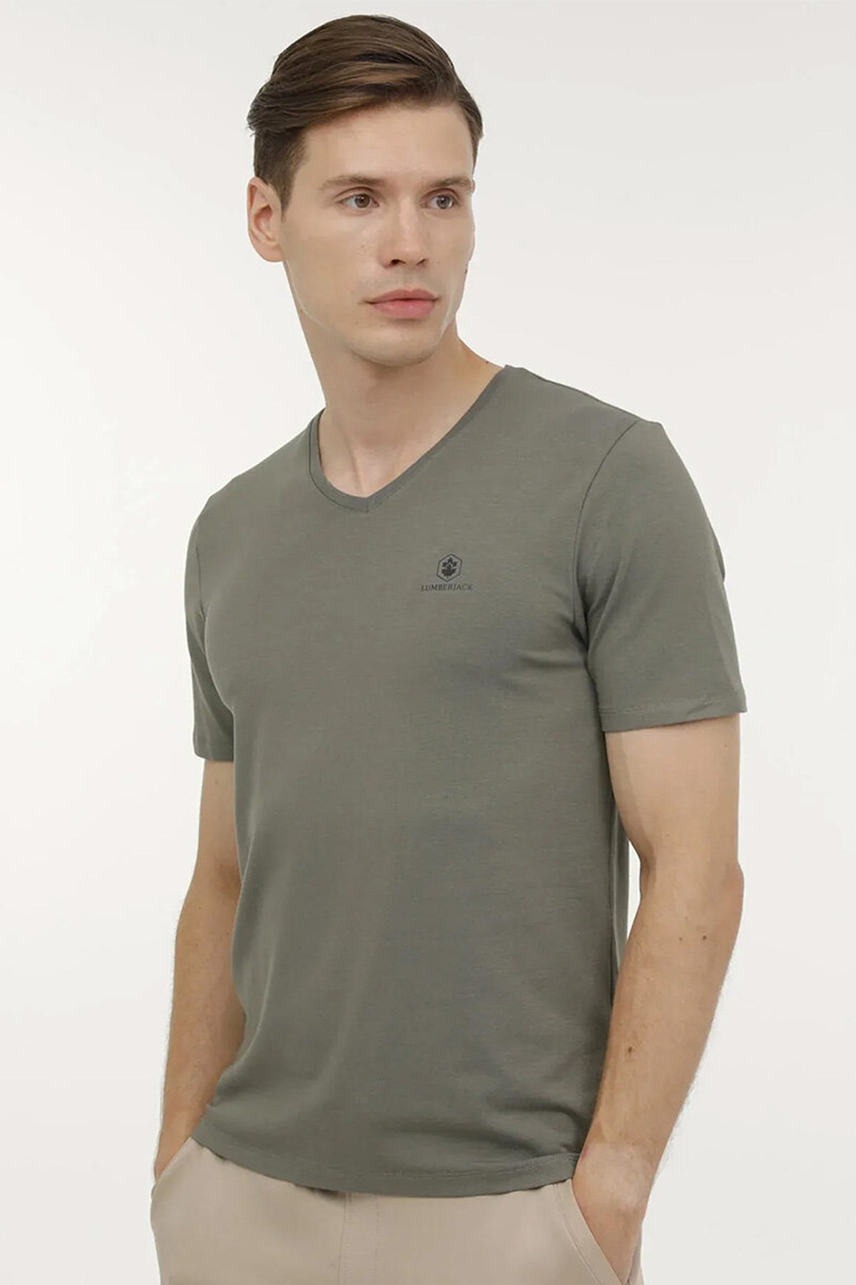 Lumberjack 4M M-CT106 Erkek Tişört 101497400 Haki