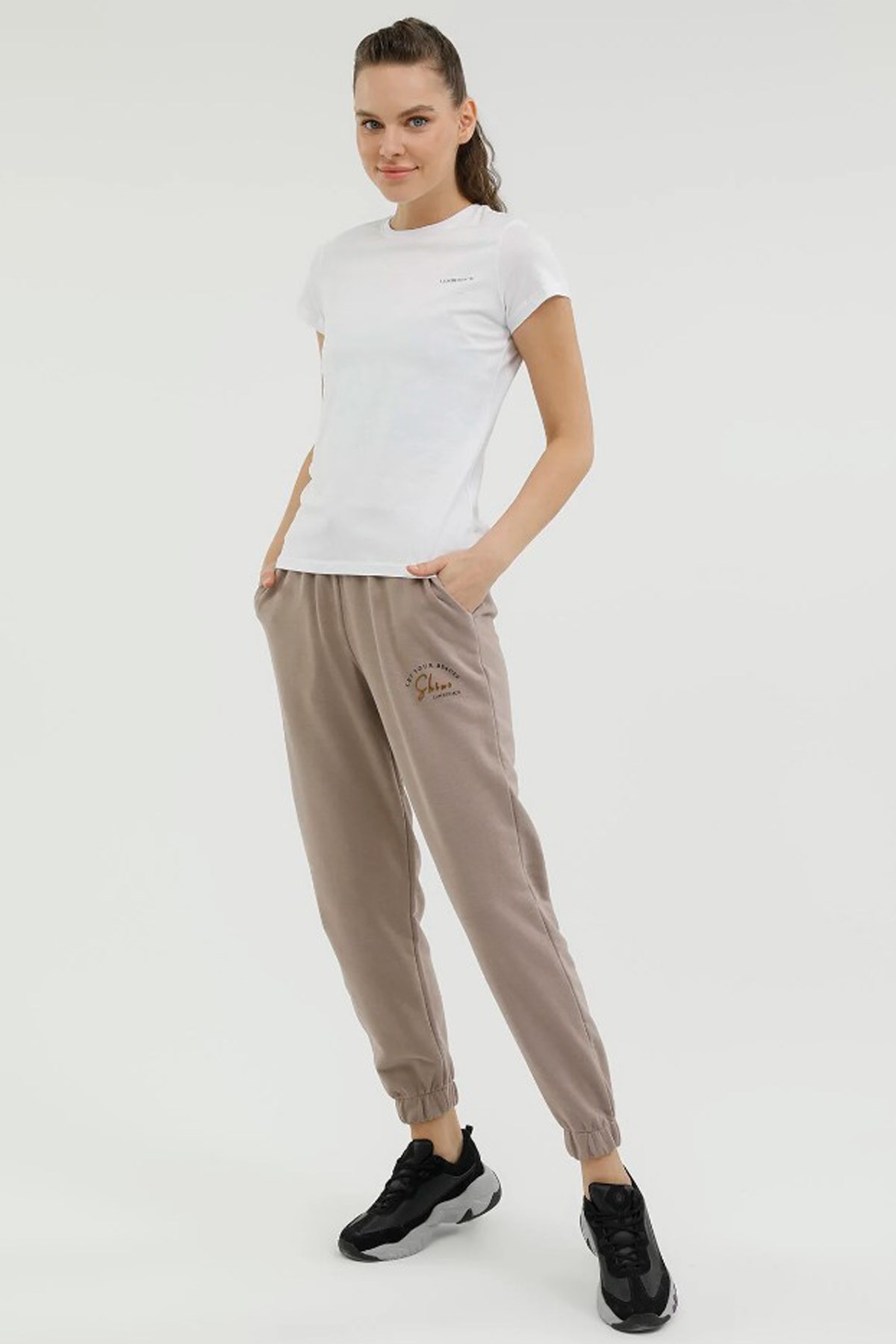 Lumberjack 4M 11Ct122 4FX Kadın Tişört 101503776 Beyaz