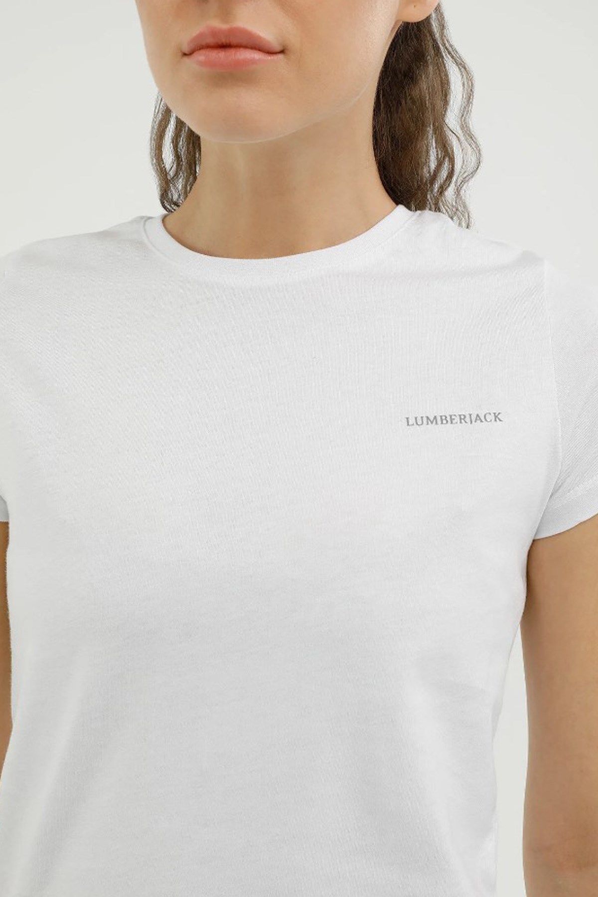 Lumberjack 4M 11Ct122 4FX Kadın Tişört 101503776 Beyaz