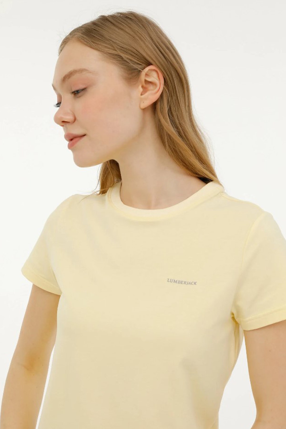 Lumberjack 4M 11Ct122 4FX Kadın Tişört 101503778 Sarı
