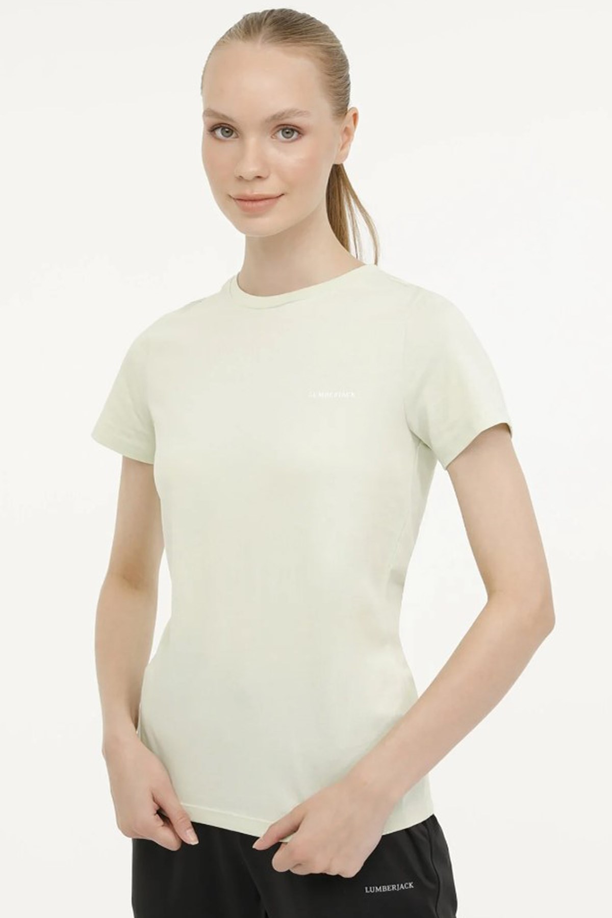 Lumberjack 4M 11Ct122 4FX Kadın Tişört 101503780 Yeşil