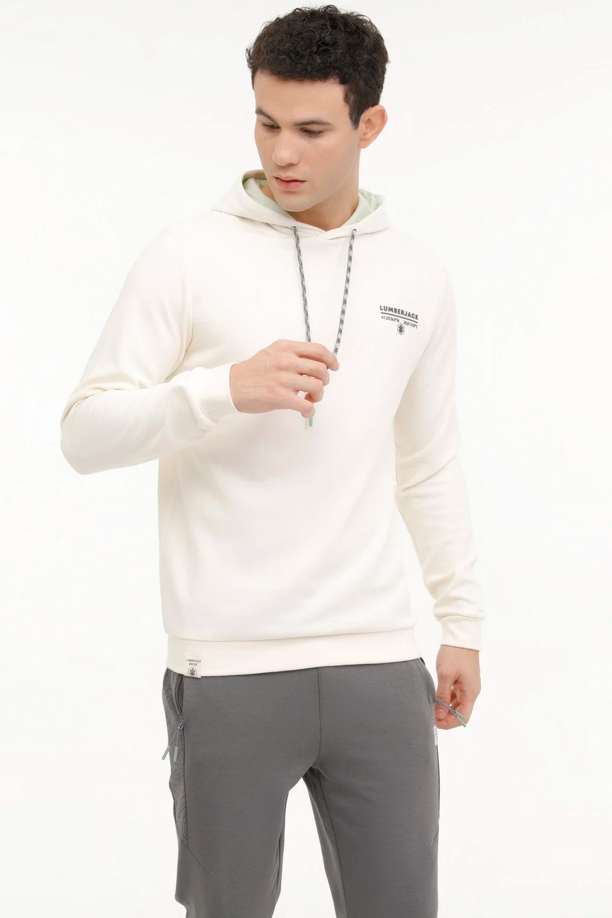 Lumberjack Jerry 4FX Erkek Sweatshirt 101571175 Beyaz