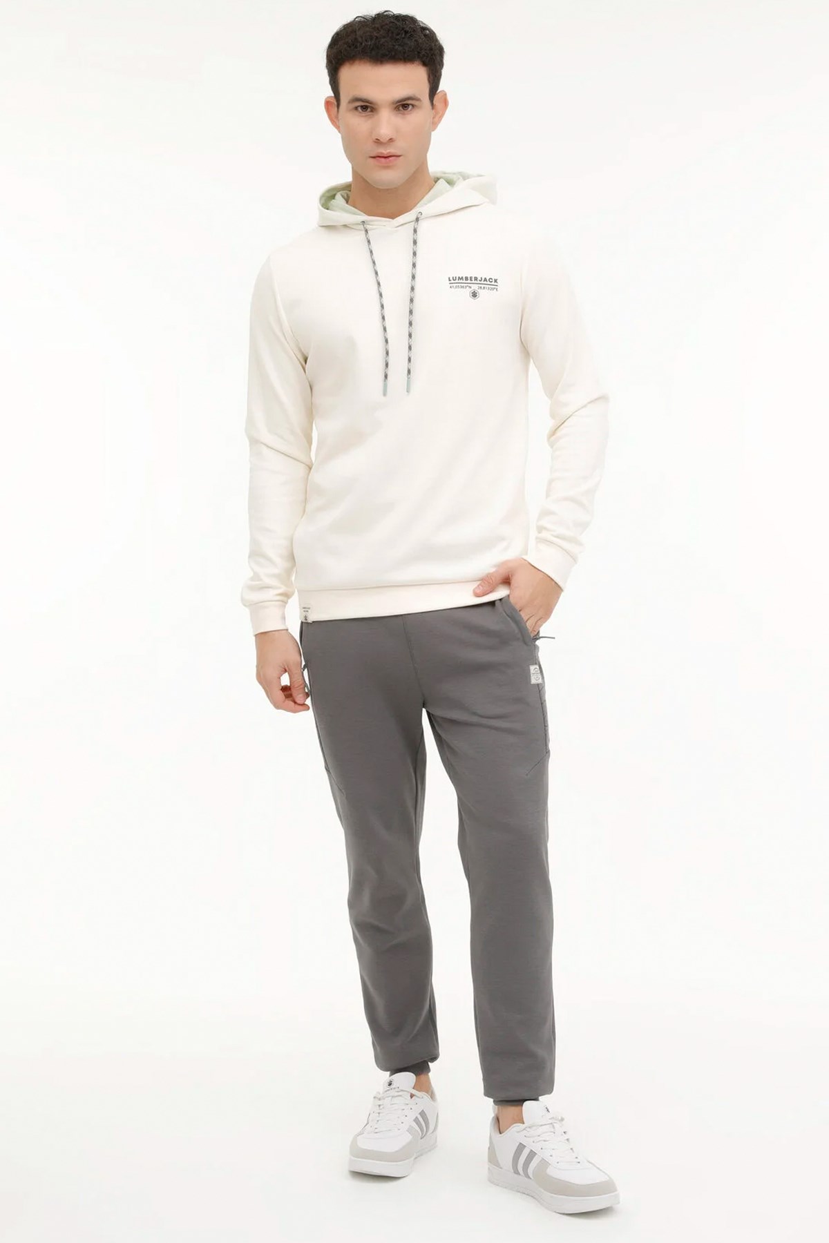 Lumberjack Jerry 4FX Erkek Sweatshirt 101571175 Beyaz