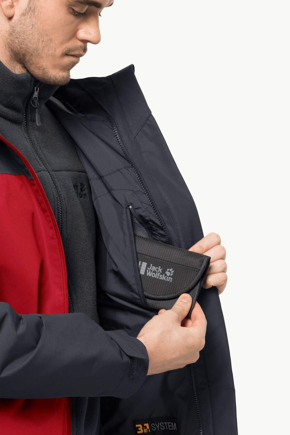 Jack Wolfskin Taubenberg 3in1 Erkek Outdoor Mont 1115311-2206 Kırmızı