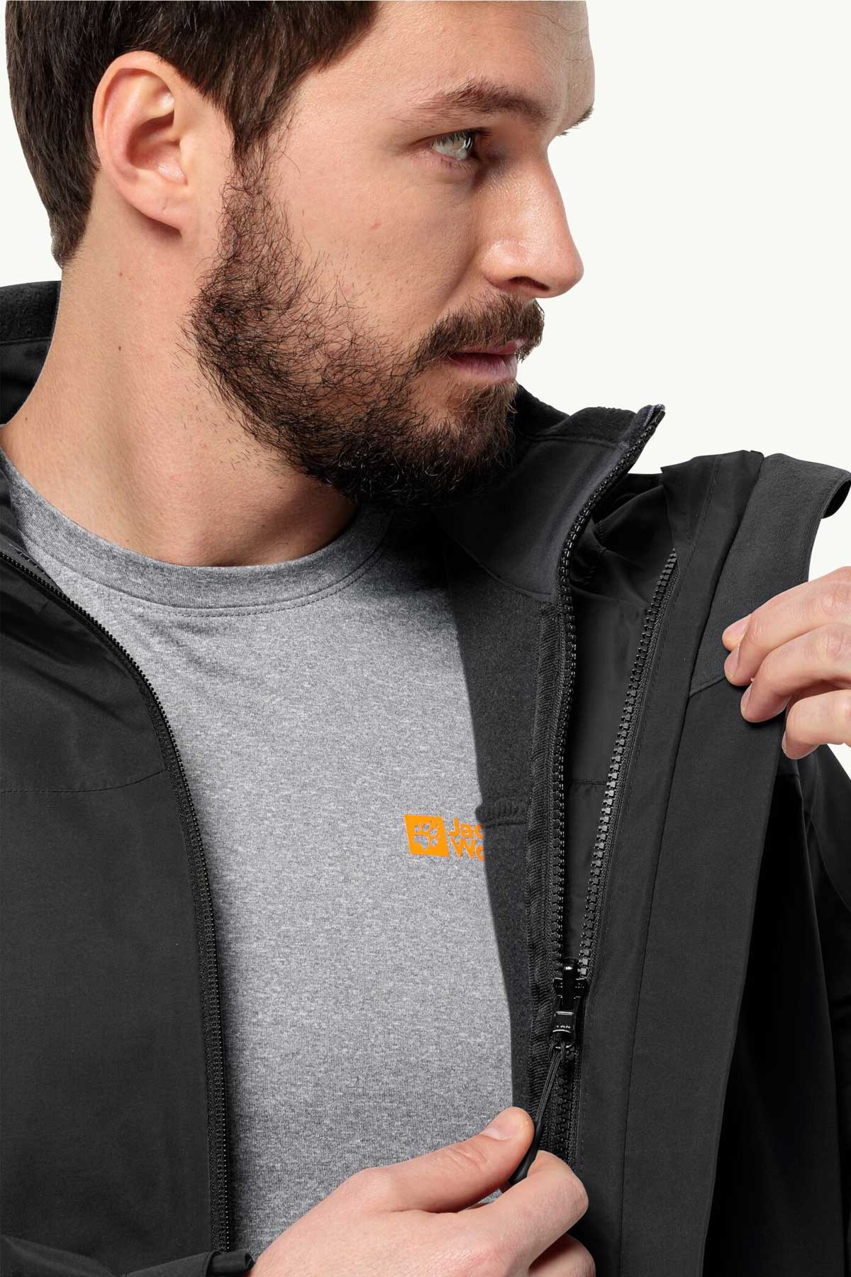 Jack Wolfskin Taubenberg 3in1 Erkek Outdoor Mont 1115311-6001 Siyah