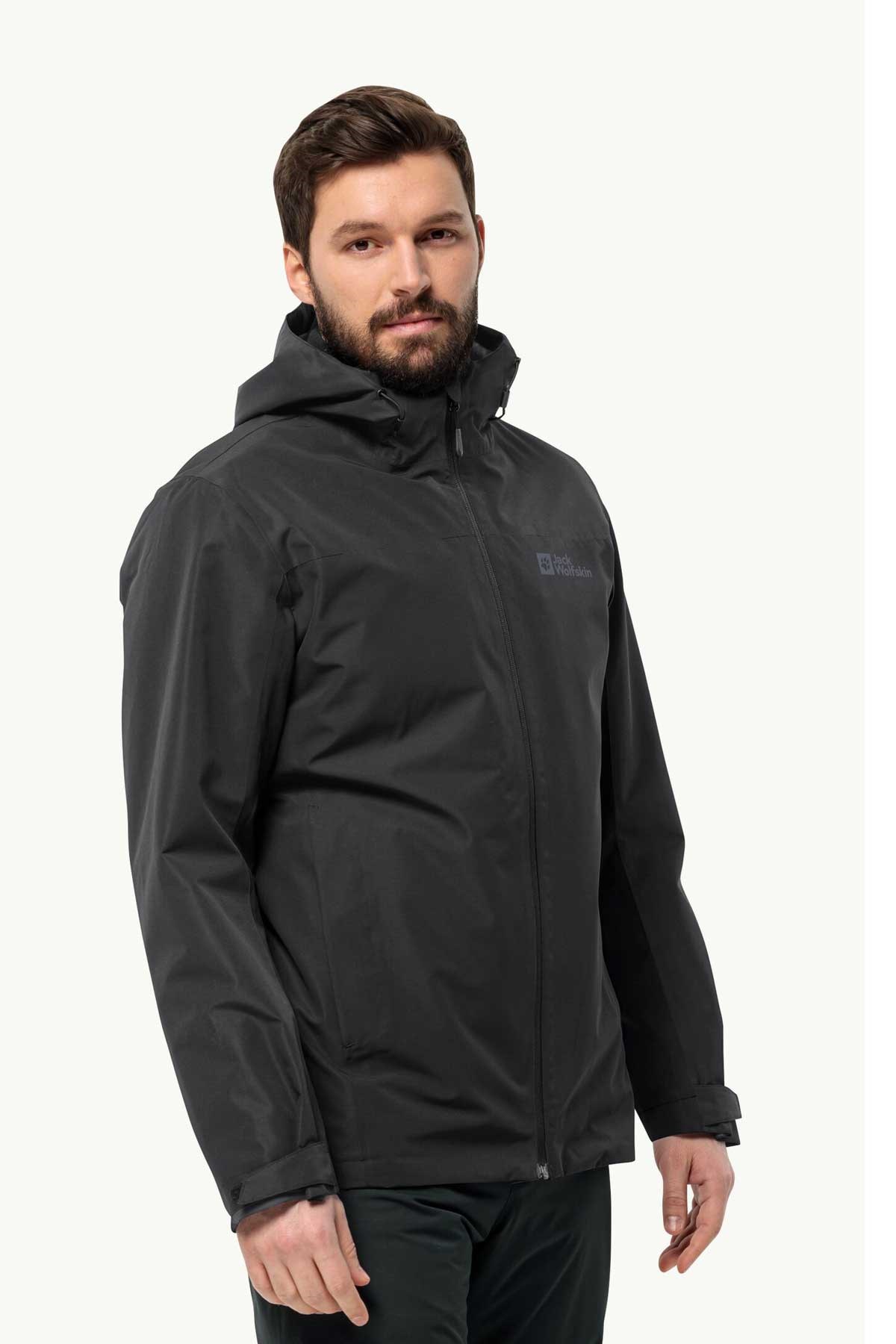 Jack Wolfskin Taubenberg 3in1 Erkek Outdoor Mont 1115311-6001 Siyah