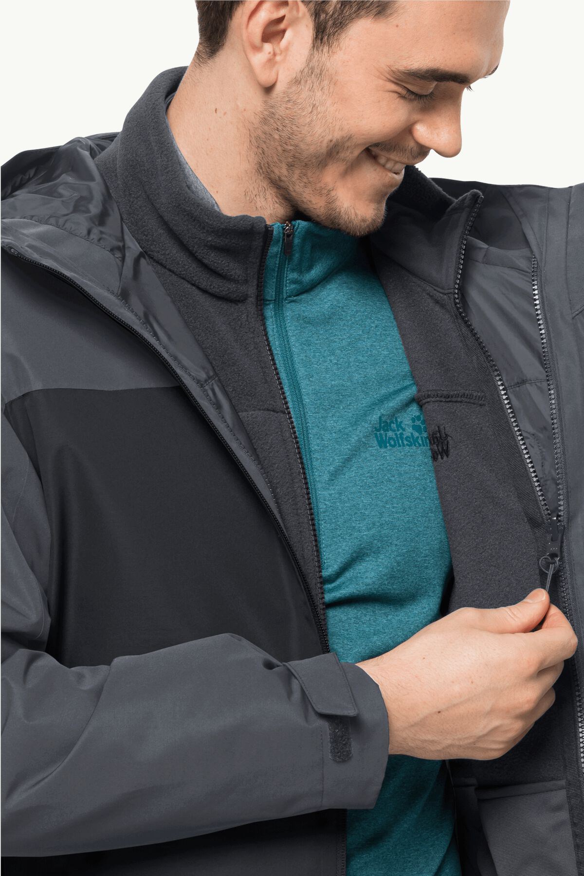 Jack Wolfskin Taubenberg 3in1 Erkek Outdoor Mont 1115311-6350 Antrasit