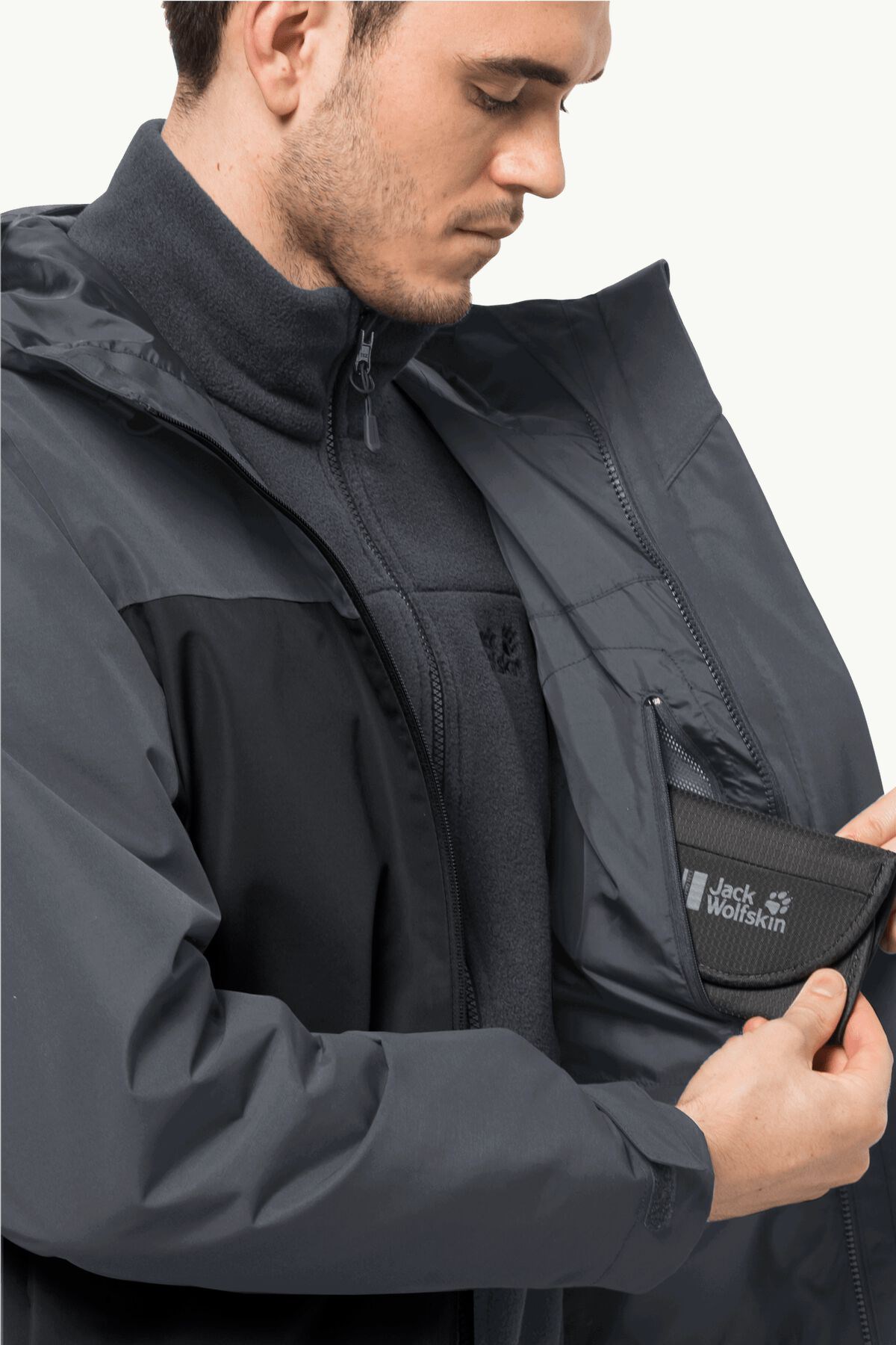 Jack Wolfskin Taubenberg 3in1 Erkek Outdoor Mont 1115311-6350 Antrasit
