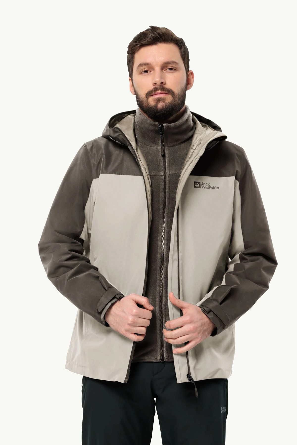 Jack Wolfskin Taubenberg 3İn1 Erkek Mont 1115311-A0029 Gri