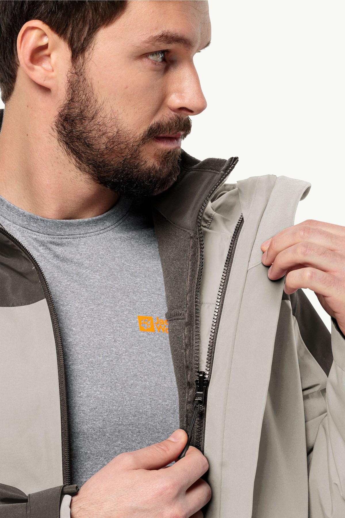 Jack Wolfskin Taubenberg 3İn1 Erkek Mont 1115311-A0029 Gri