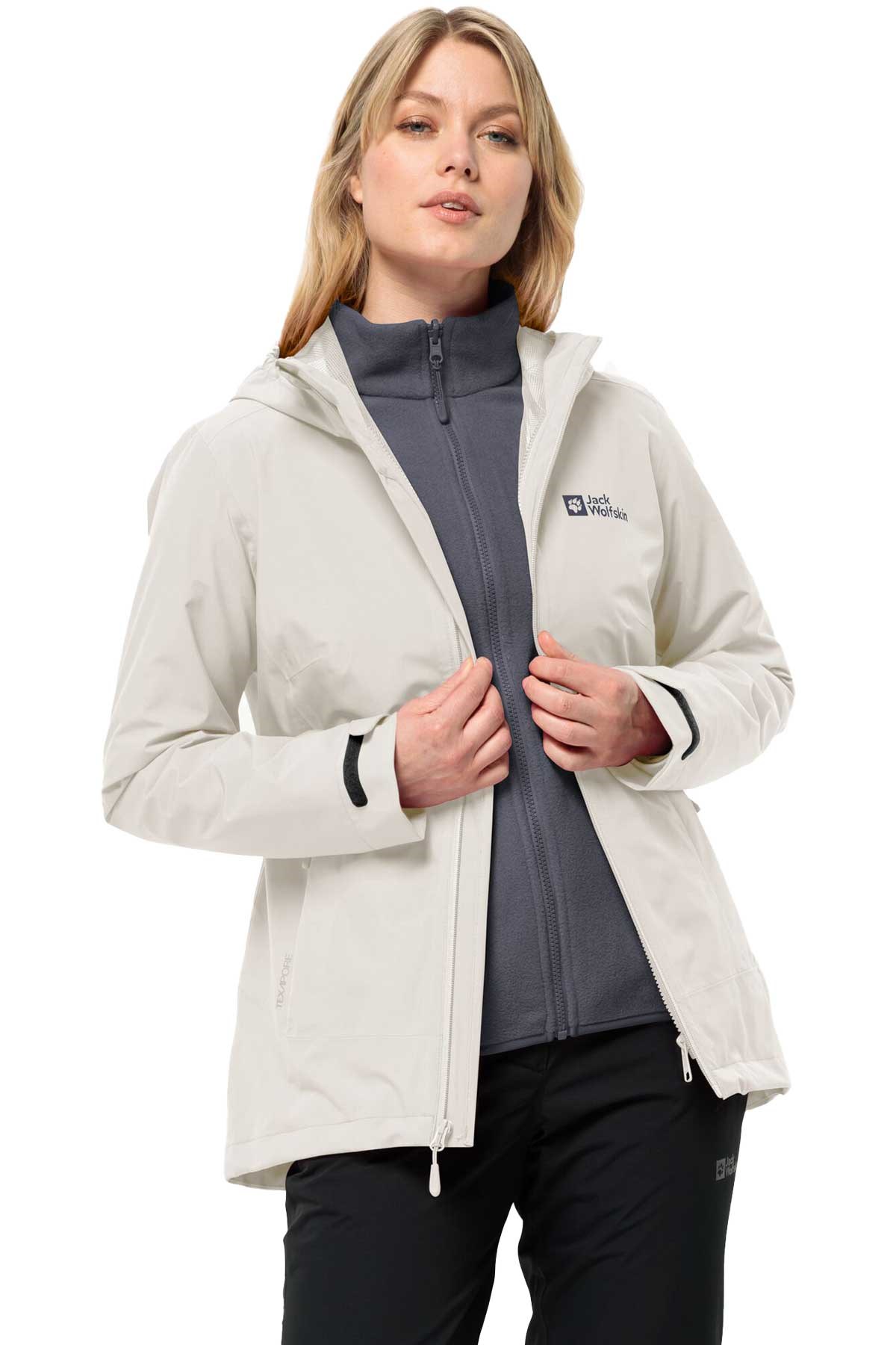 Jack Wolfskin Moonrise 3in1 Kadın Outdoor Mont 1115621-5609 Beyaz