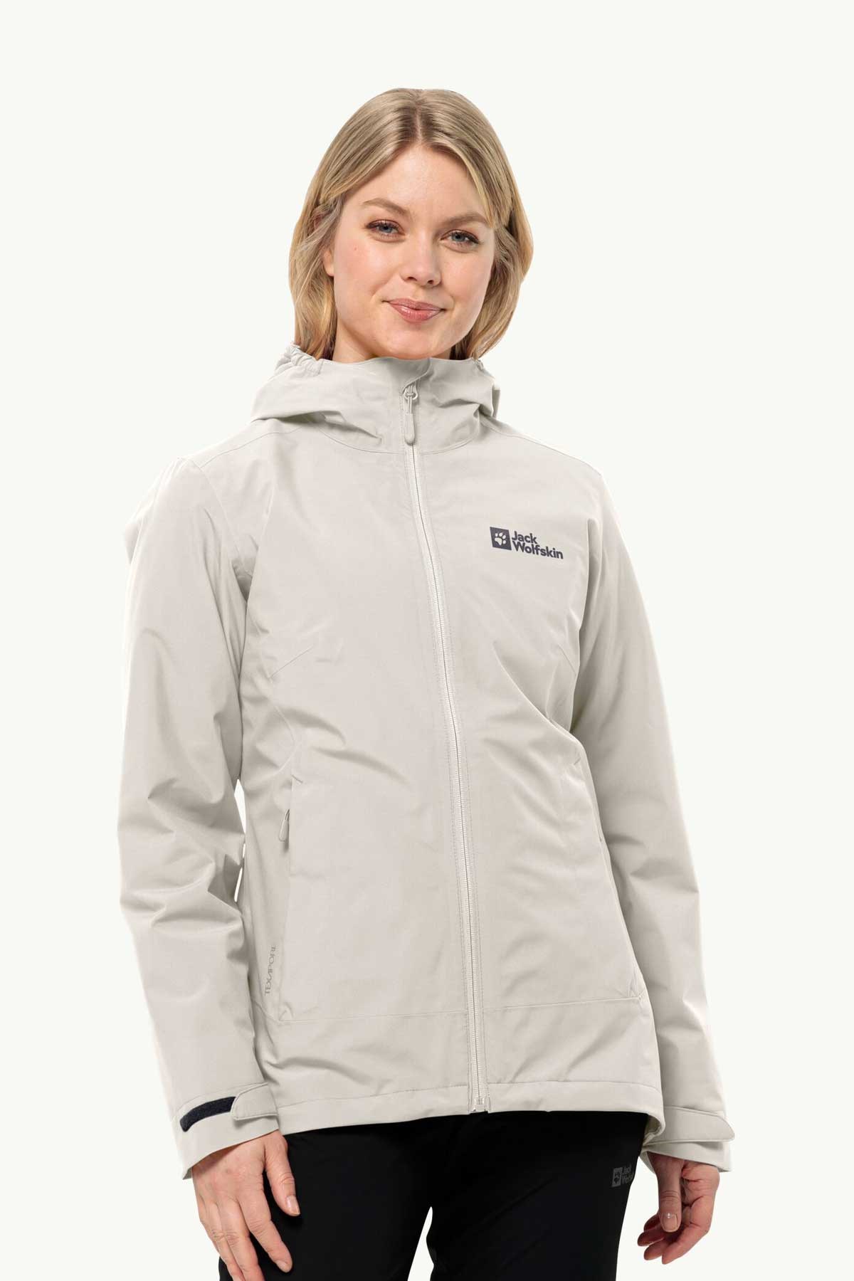 Jack Wolfskin Moonrise 3in1 Kadın Outdoor Mont 1115621-5609 Beyaz