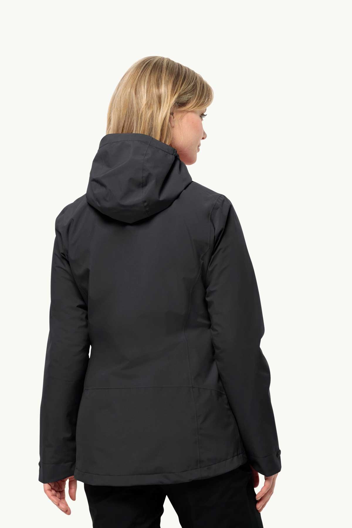 Jack Wolfskin Moonrise 3in1 Kadın Outdoor Mont 1115621-6000 Siyah