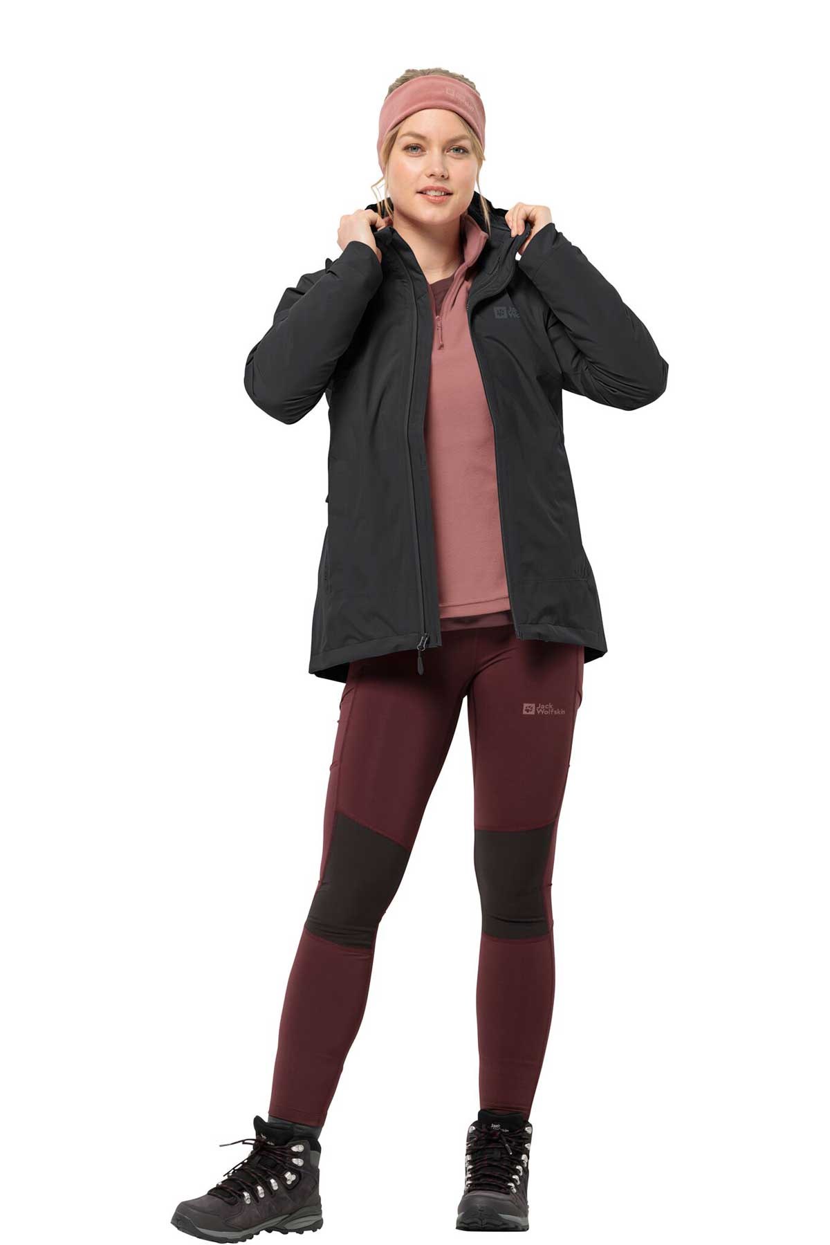 Jack Wolfskin Moonrise 3in1 Kadın Outdoor Mont 1115621-6000 Siyah