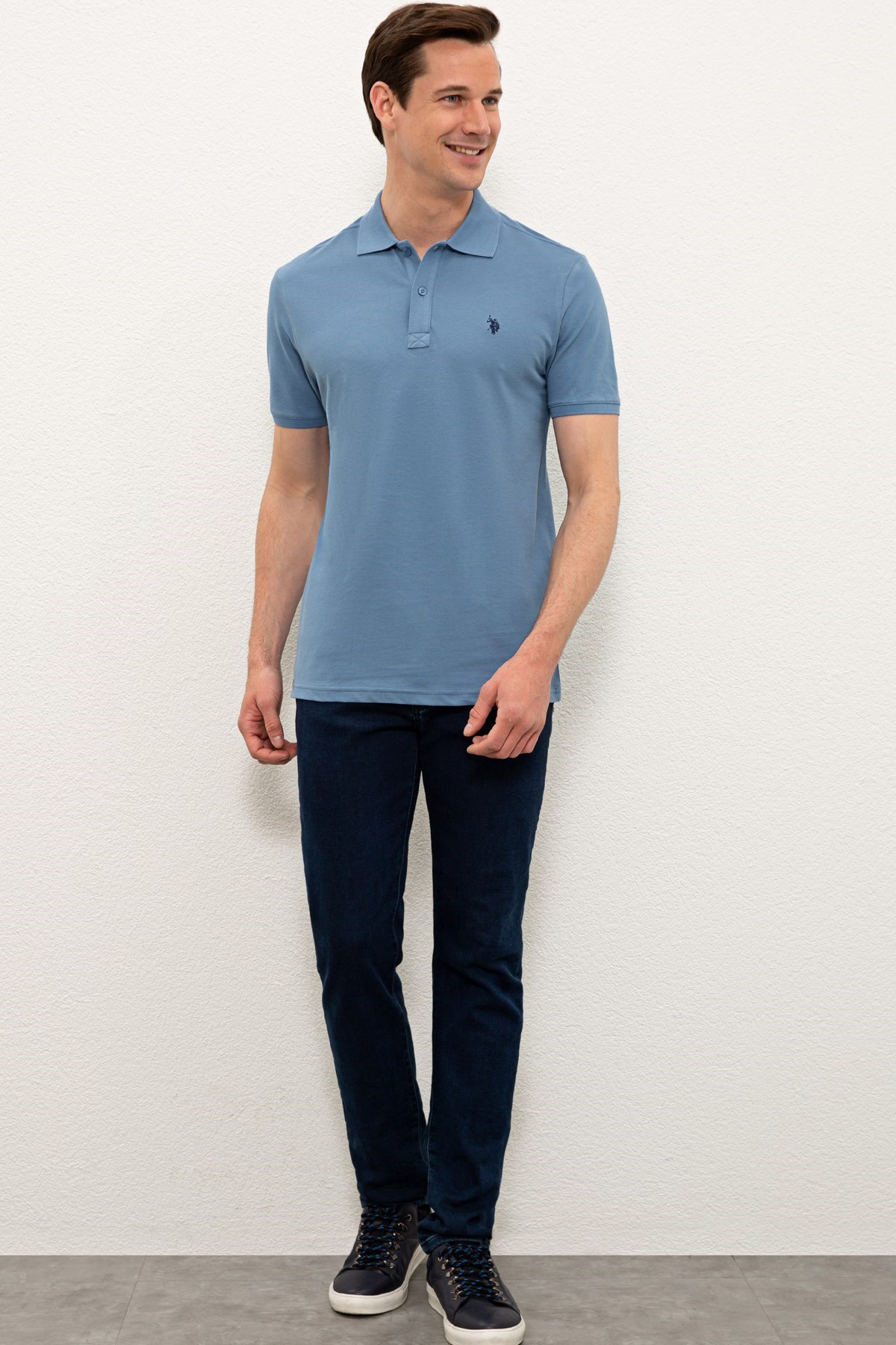 U.S. Polo Assn. Polo Yaka Erkek Tişört 1191429-VR028 Mavi