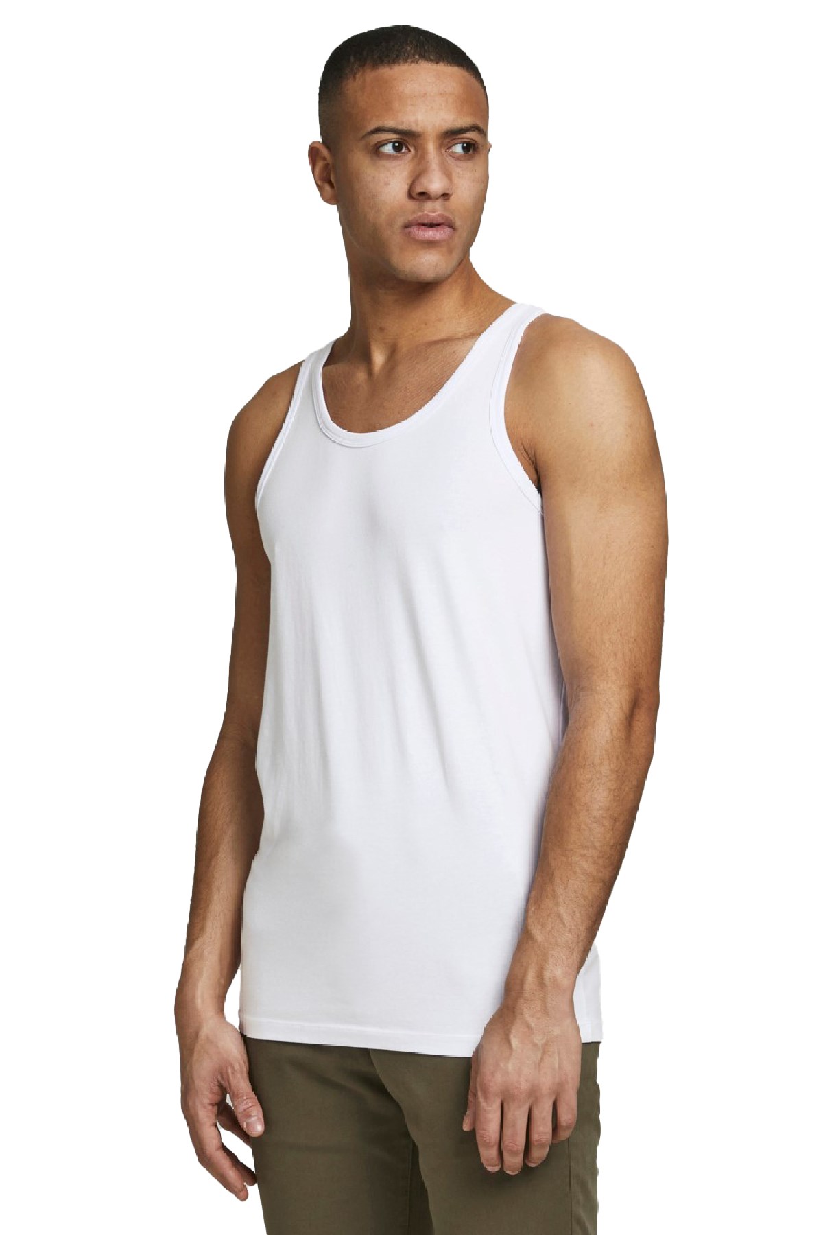 Jack & Jones Jjebasic Erkek Atlet 12074784 Beyaz