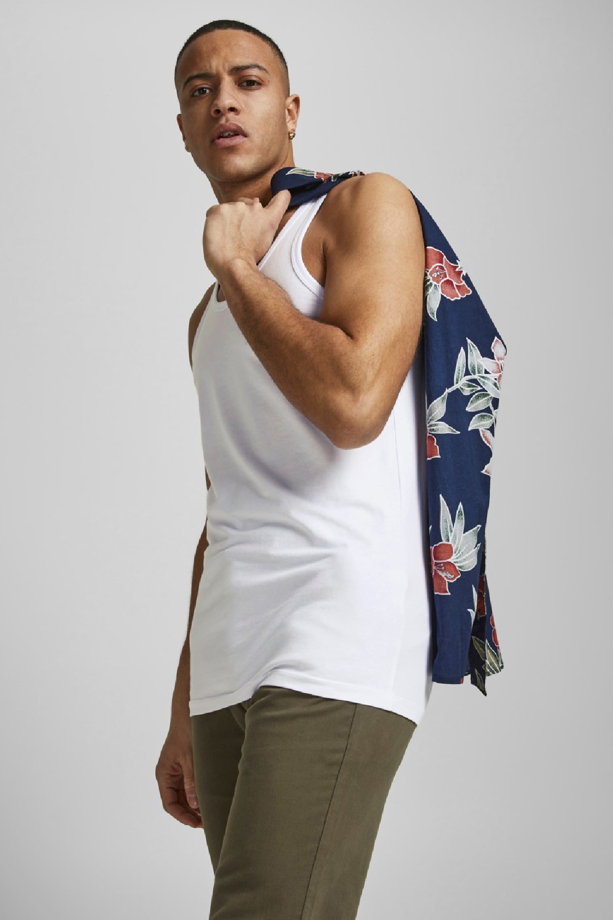 Jack & Jones Jjebasic Erkek Atlet 12074784 Beyaz