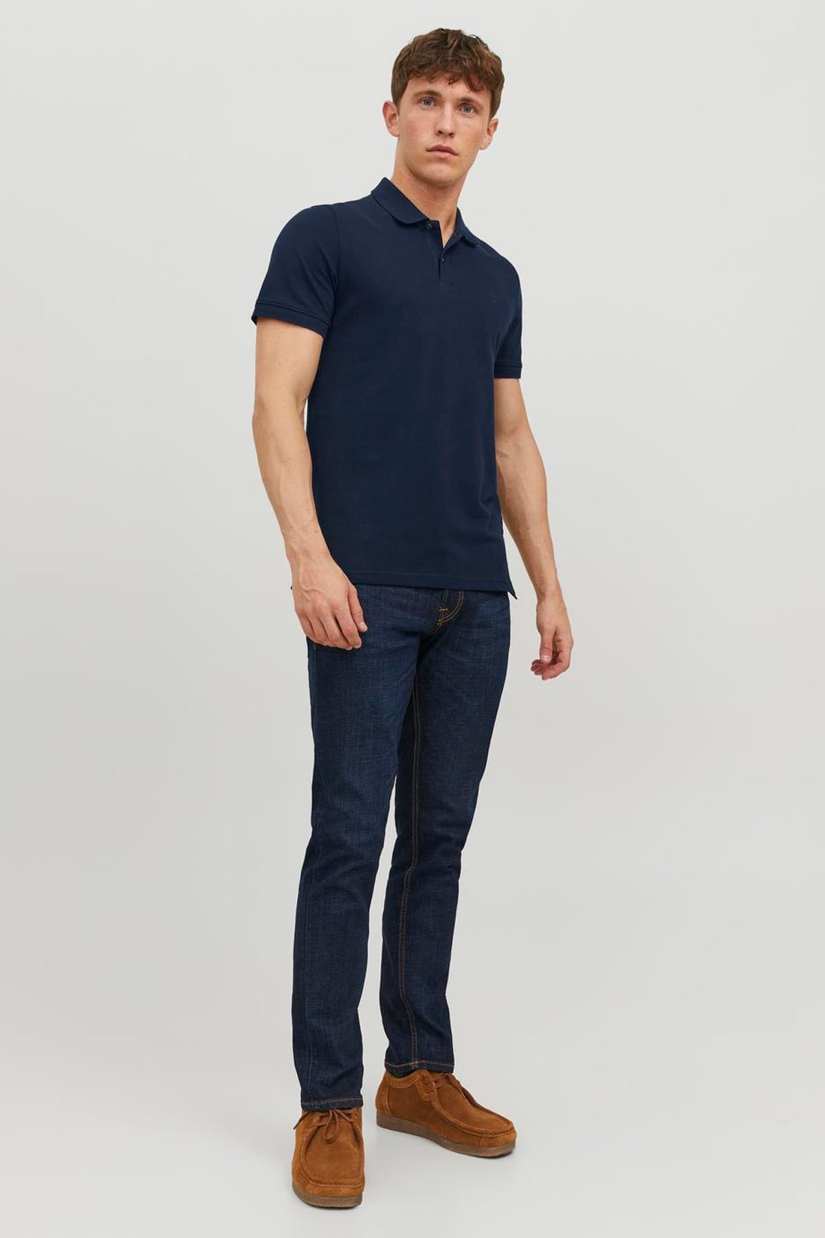 Jack & Jones Erkek Polo Yaka Tişört 12136516 Lacivert