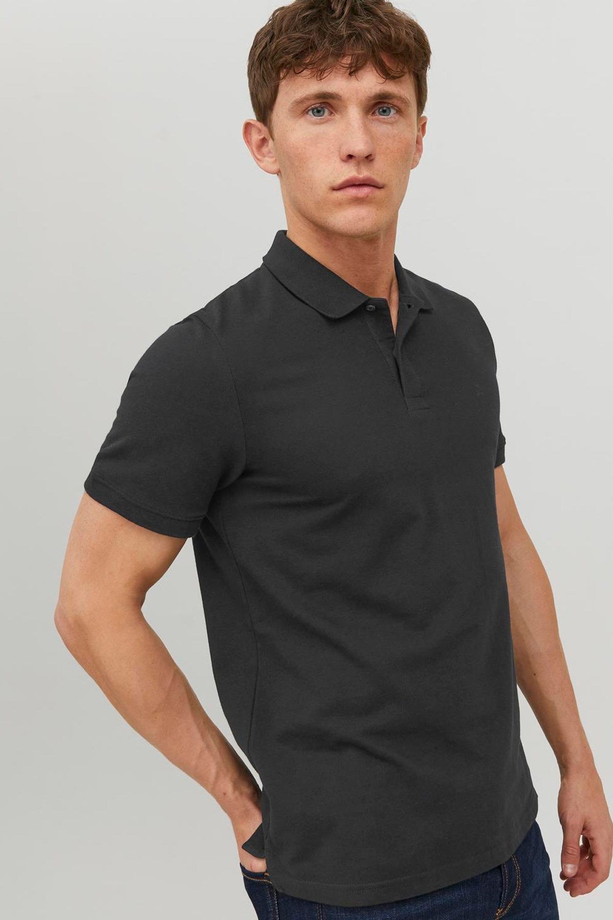 Jack & Jones Erkek Polo Yaka Tişört 12136516 Siyah