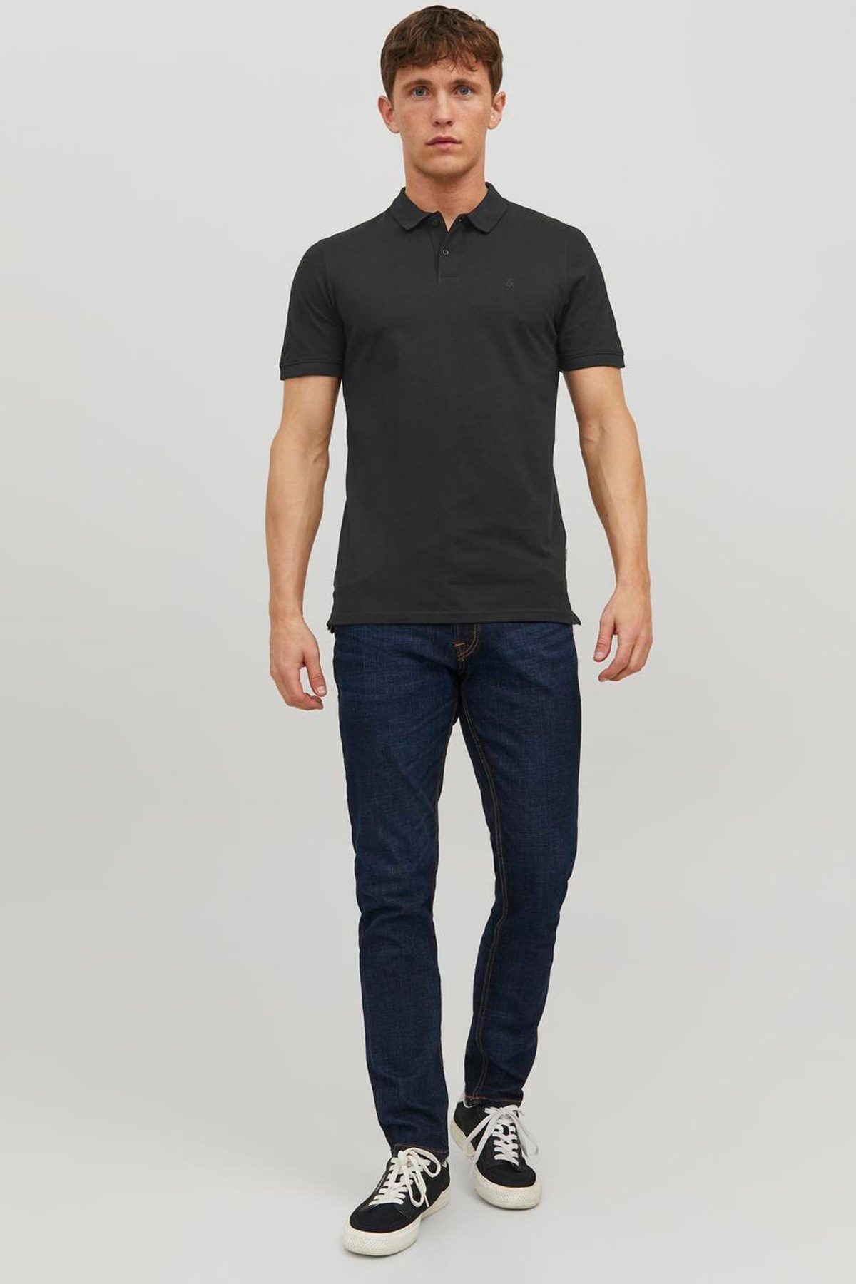 Jack & Jones Erkek Polo Yaka Tişört 12136516 Siyah