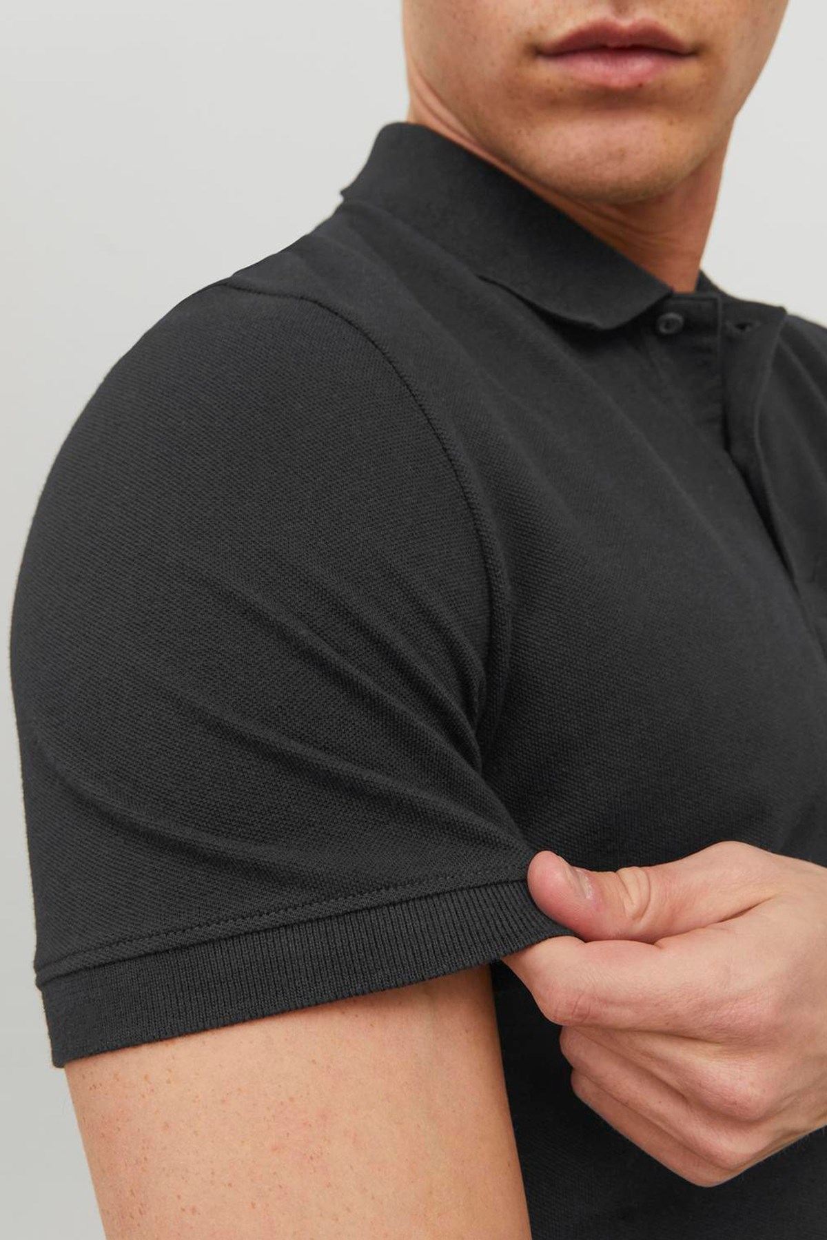 Jack & Jones Erkek Polo Yaka Tişört 12136516 Siyah
