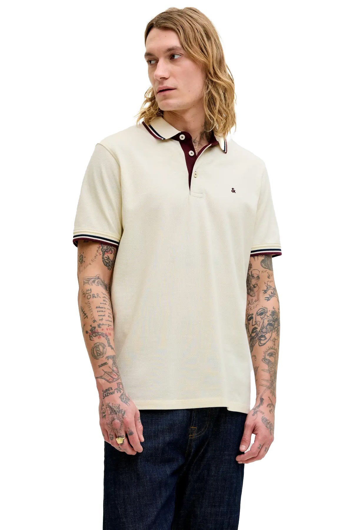 Jack & Jones Jjepaulos Erkek Tişört 12136668 Ekru