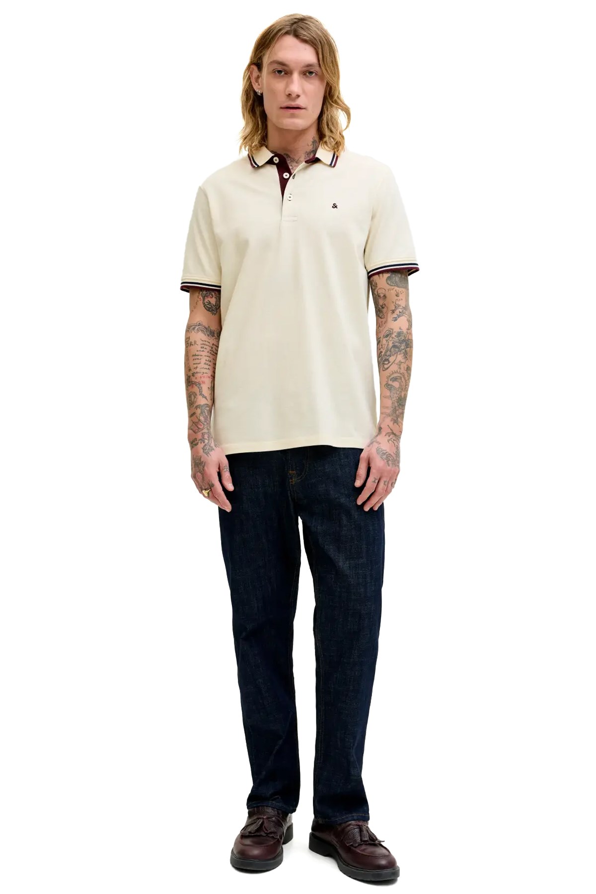 Jack & Jones Jjepaulos Erkek Tişört 12136668 Ekru