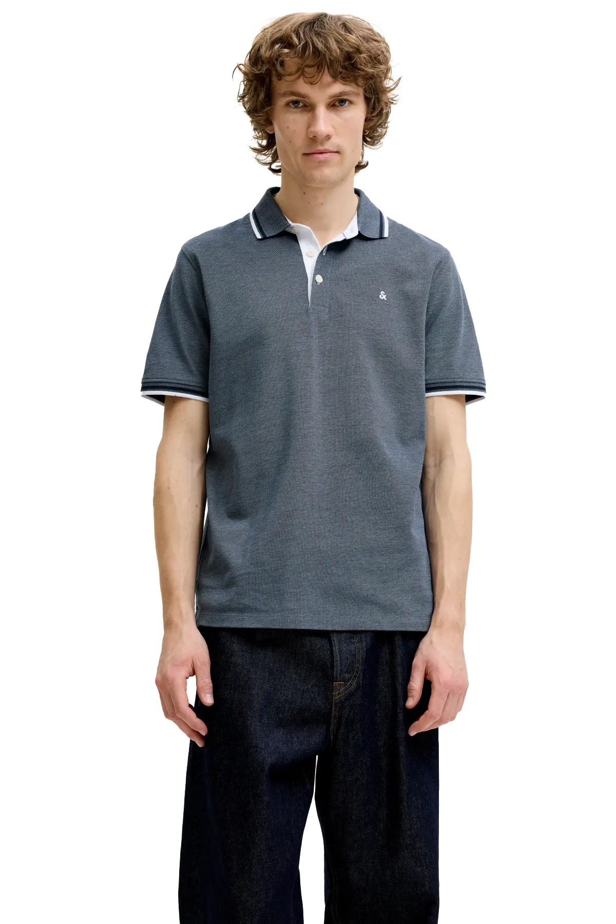 Jack & Jones Jjepaulos Erkek Tişört 12136668 Mavi