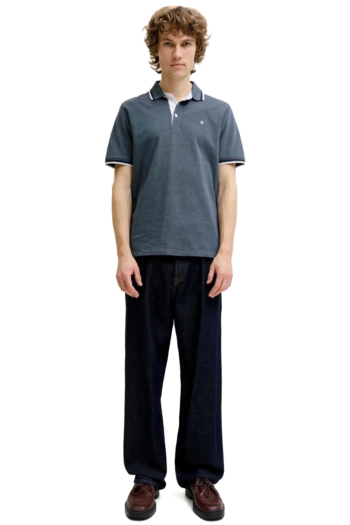 Jack & Jones Jjepaulos Erkek Tişört 12136668 Mavi