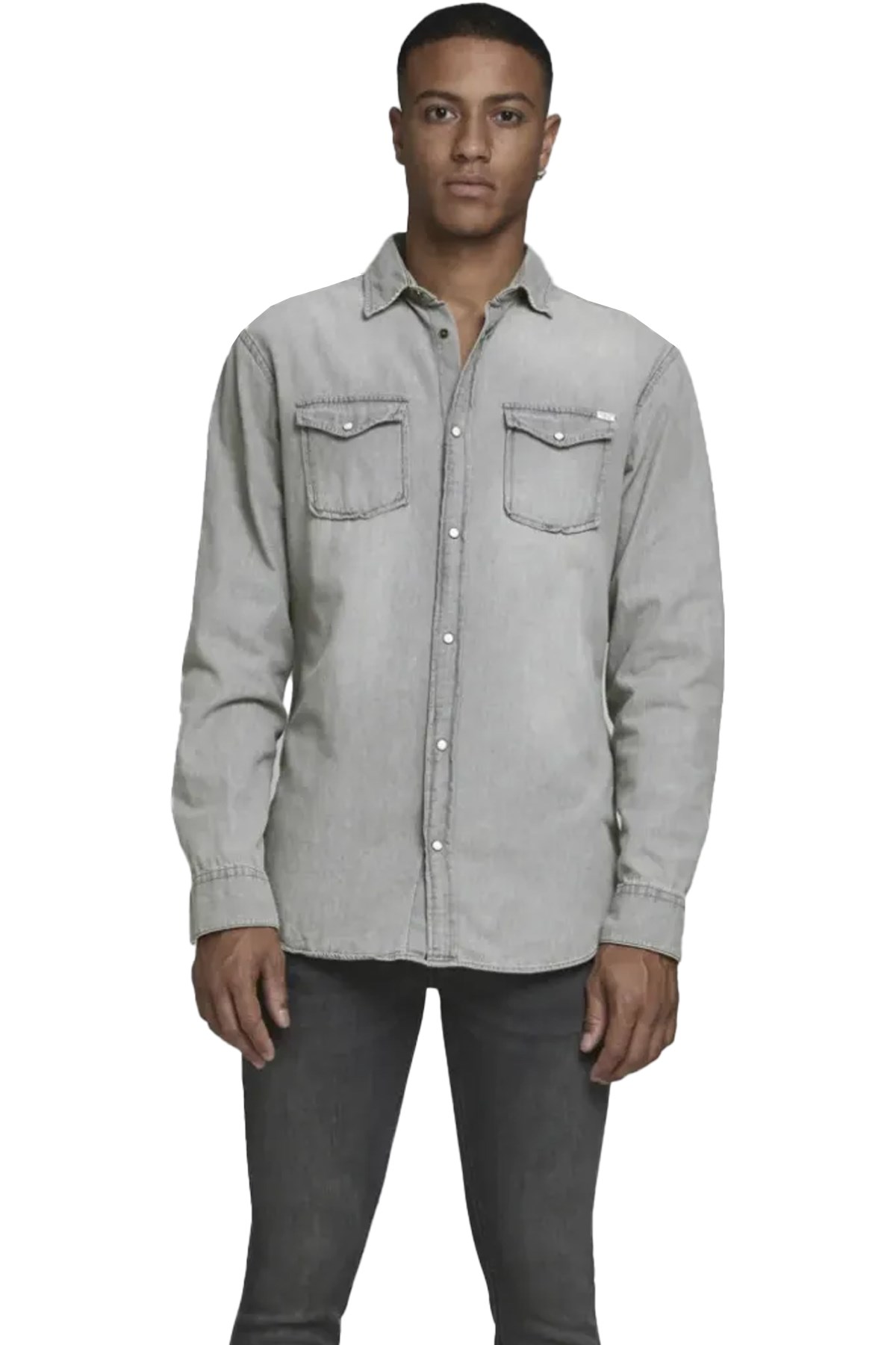 Jack & Jones Erkek Gömlek 12138115 Gri