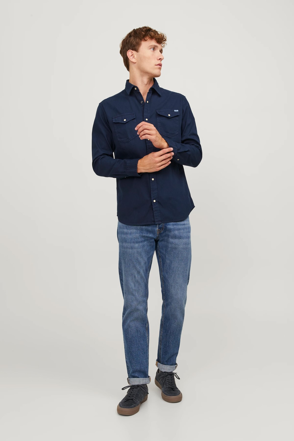 Jack & Jones Erkek Gömlek 12138115 Lacivert