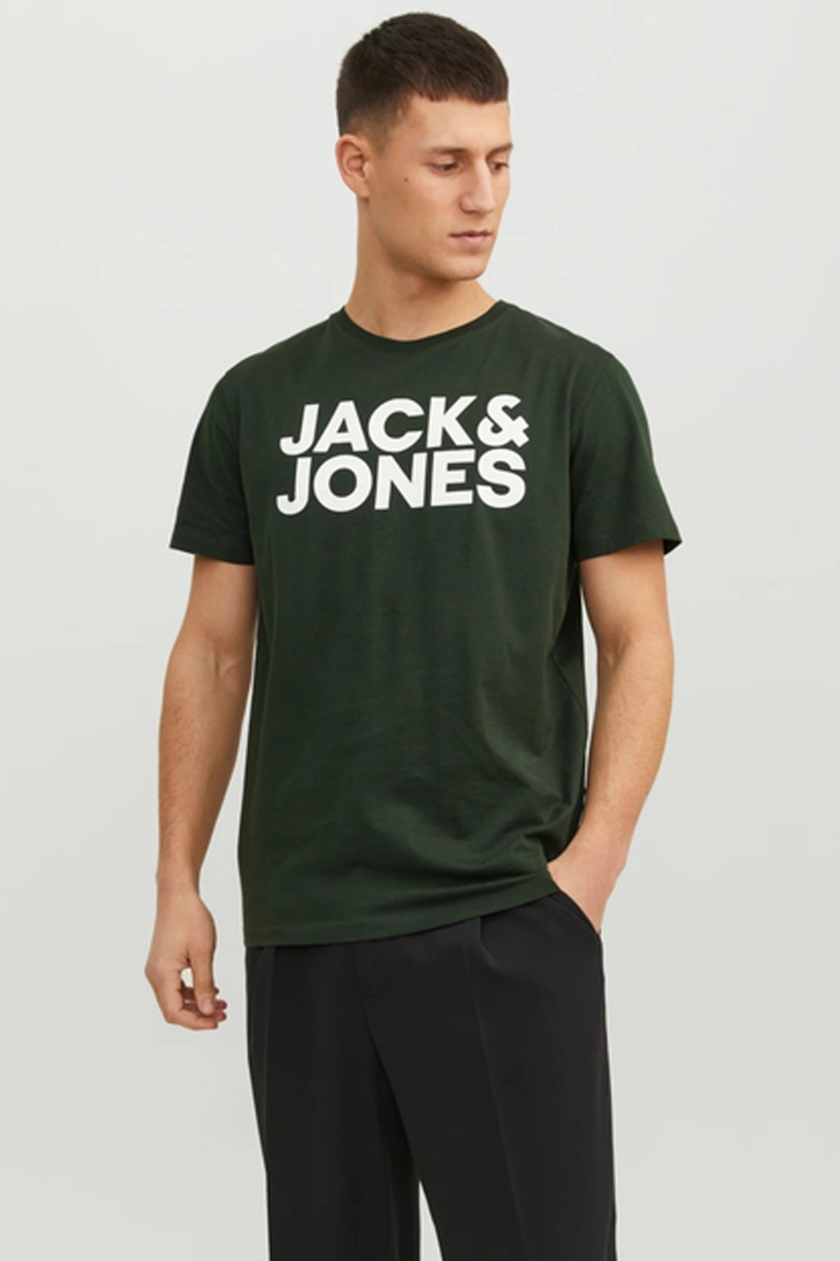 Jack & Jones Jjecorp Erkek Tişört 12151955 Antrasit