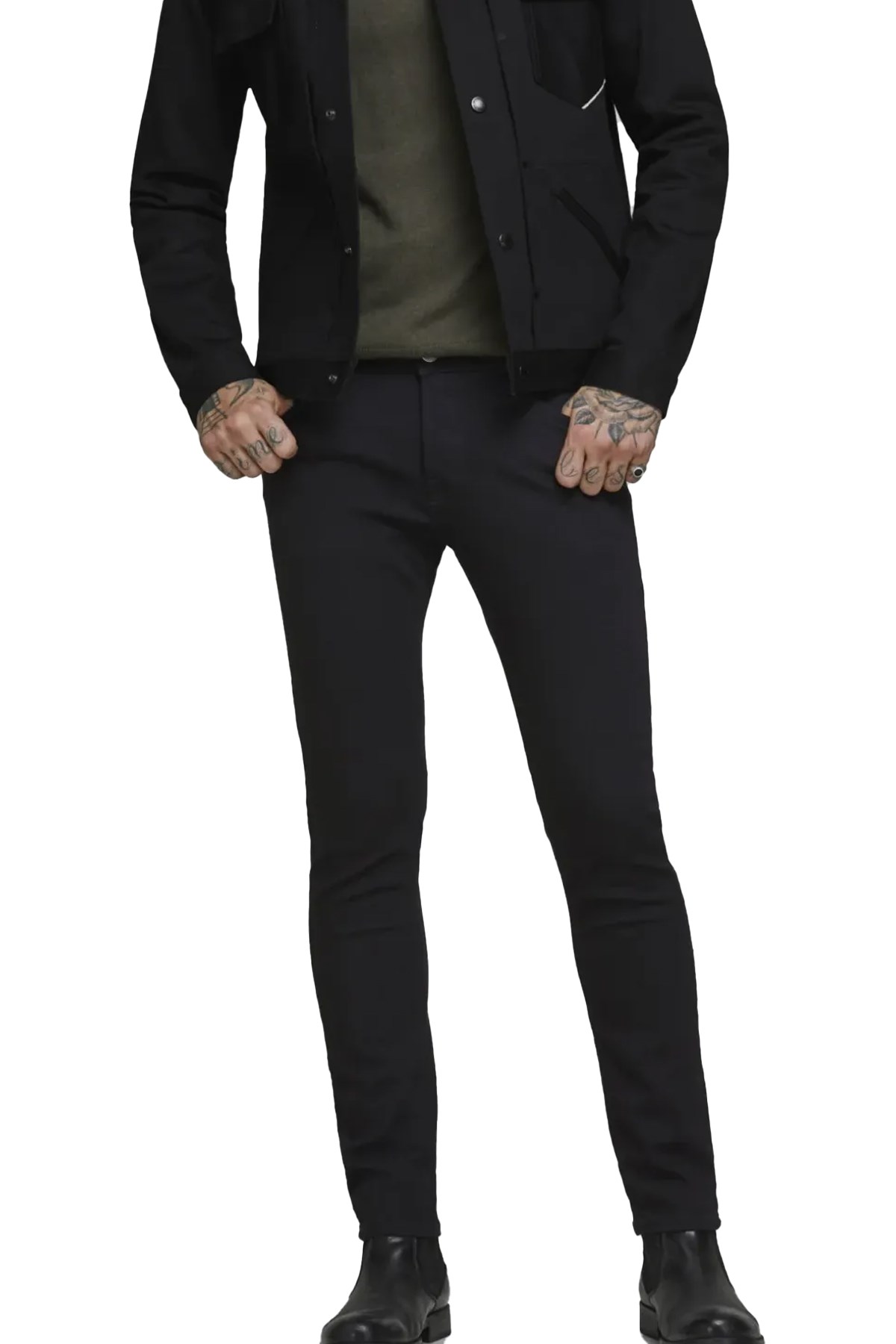 Jack & Jones Erkek Jeans 12152346 Siyah