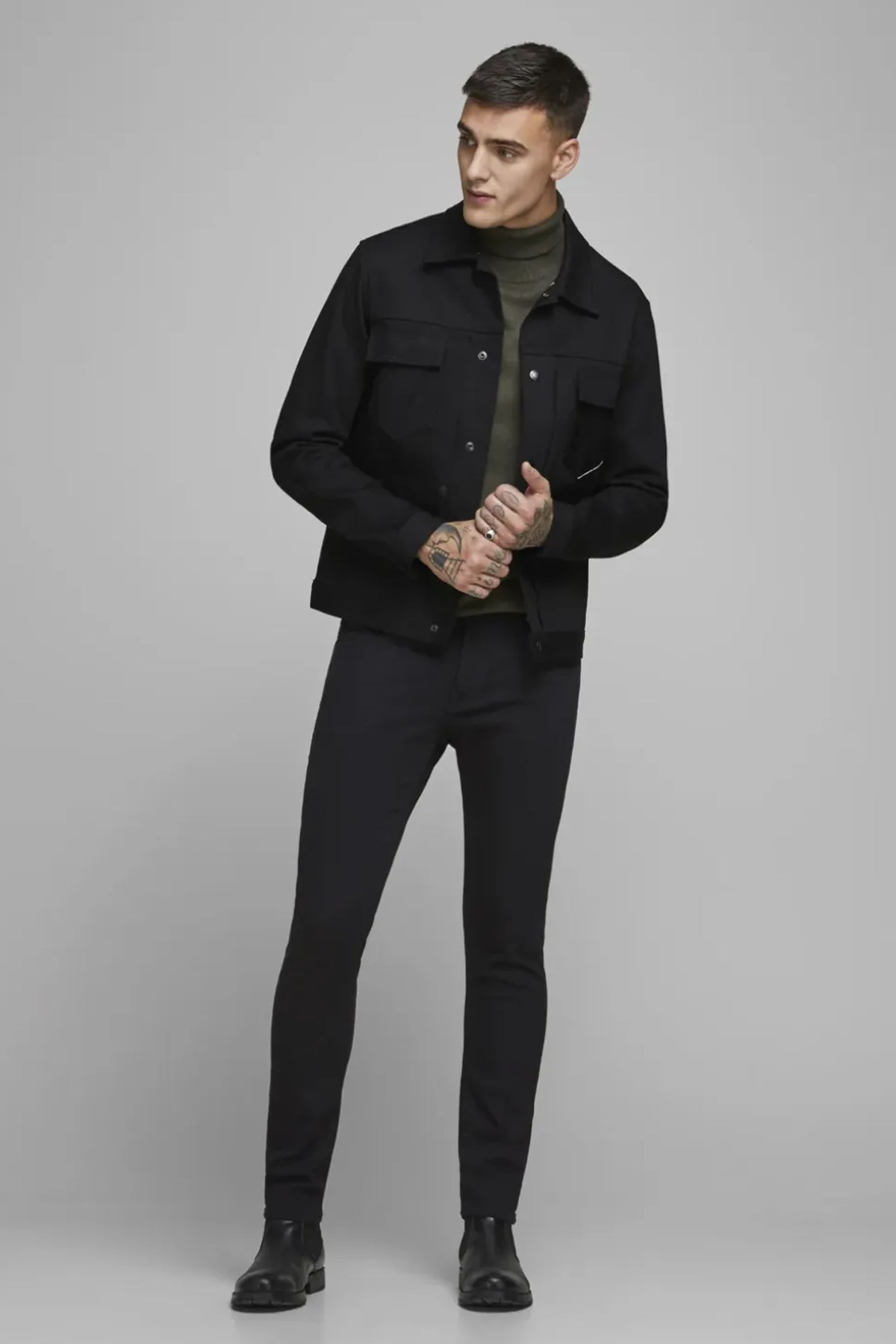 Jack & Jones Erkek Jeans 12152346 Siyah