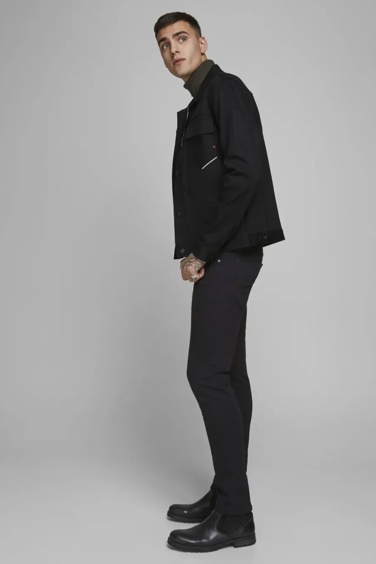 Jack & Jones Erkek Jeans 12152346 Siyah